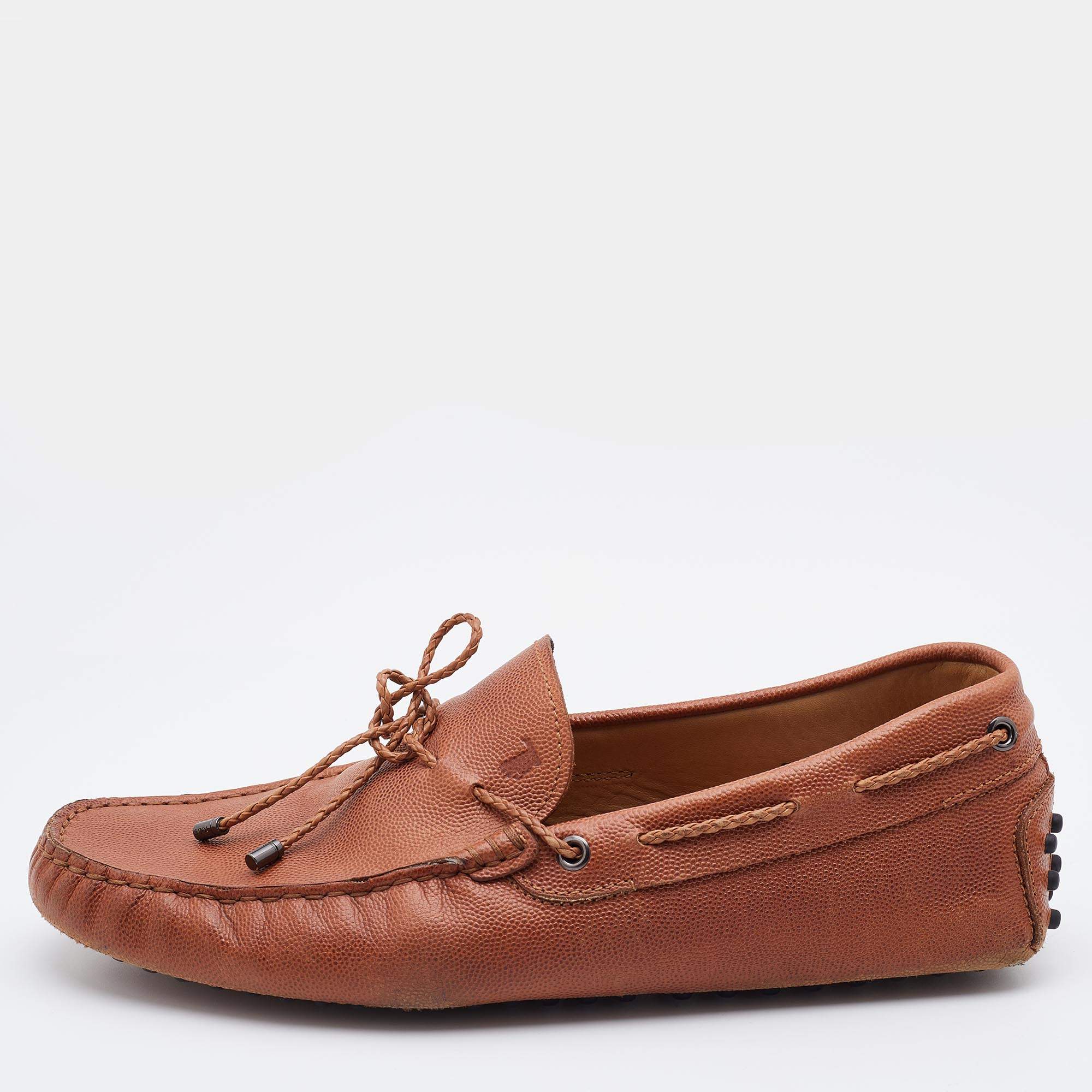 Pre Owned حذاء لوفرز تودز جومينو جلد بني مقاس 39.5