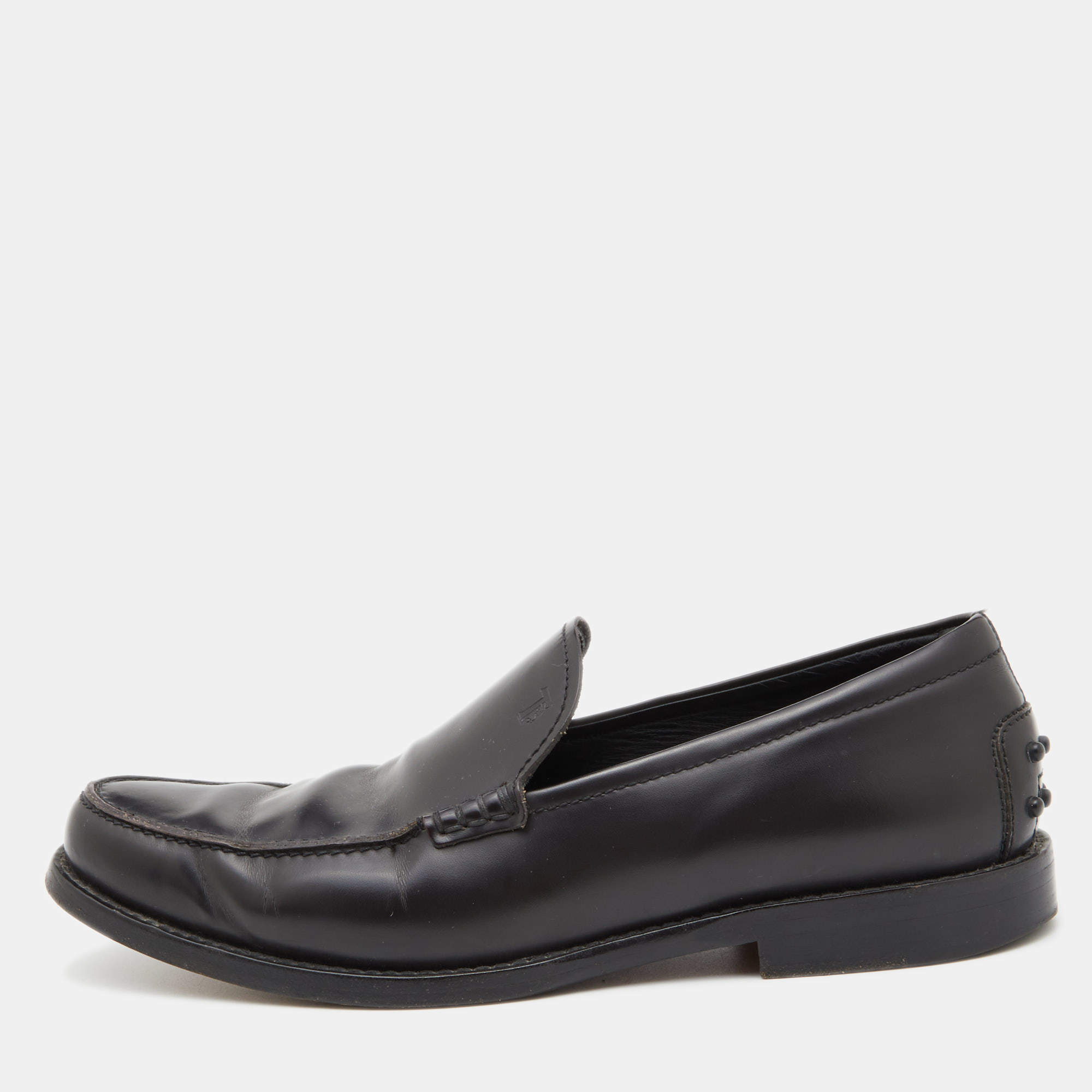 Tod's Dark Brown Leather Slip On Loafers Size 41