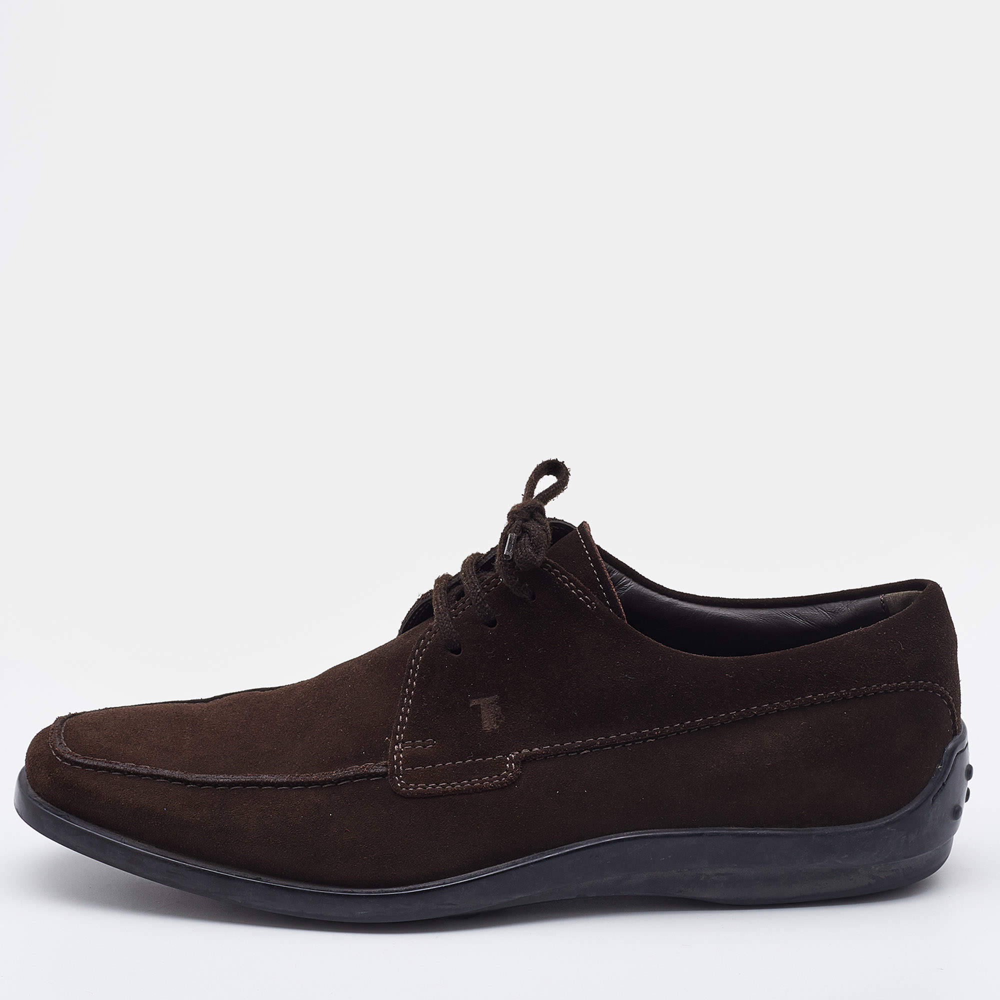 Pre Owned Tod's Brown Suede Slip On Loafers Size 41