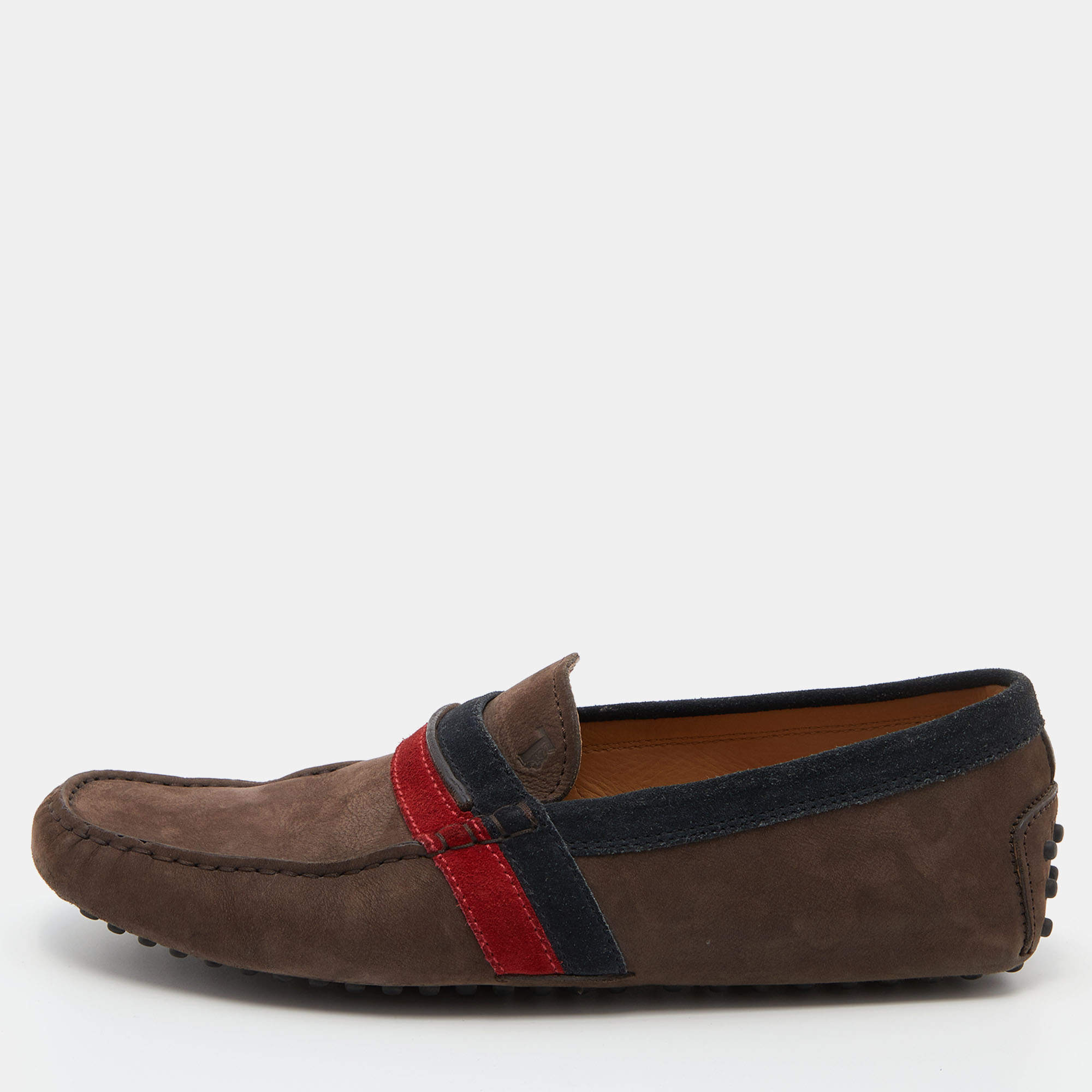 مملوكة مسبقًا Tod's Brown Suede Slip On Loafers Size 41