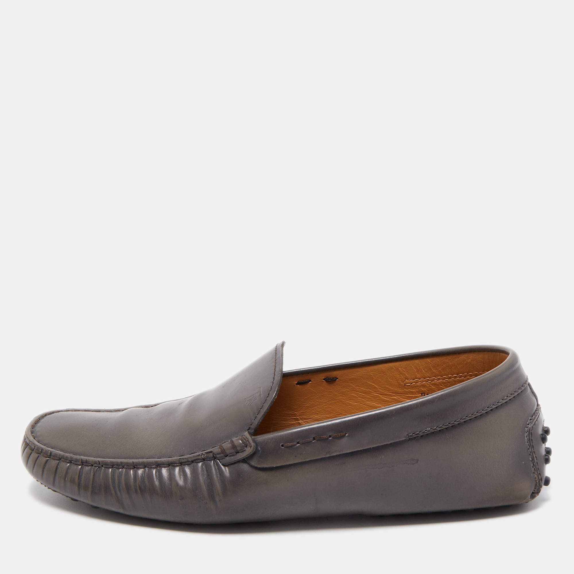 Tod's Light Brown Leather Slip On Loafers Size 41.5