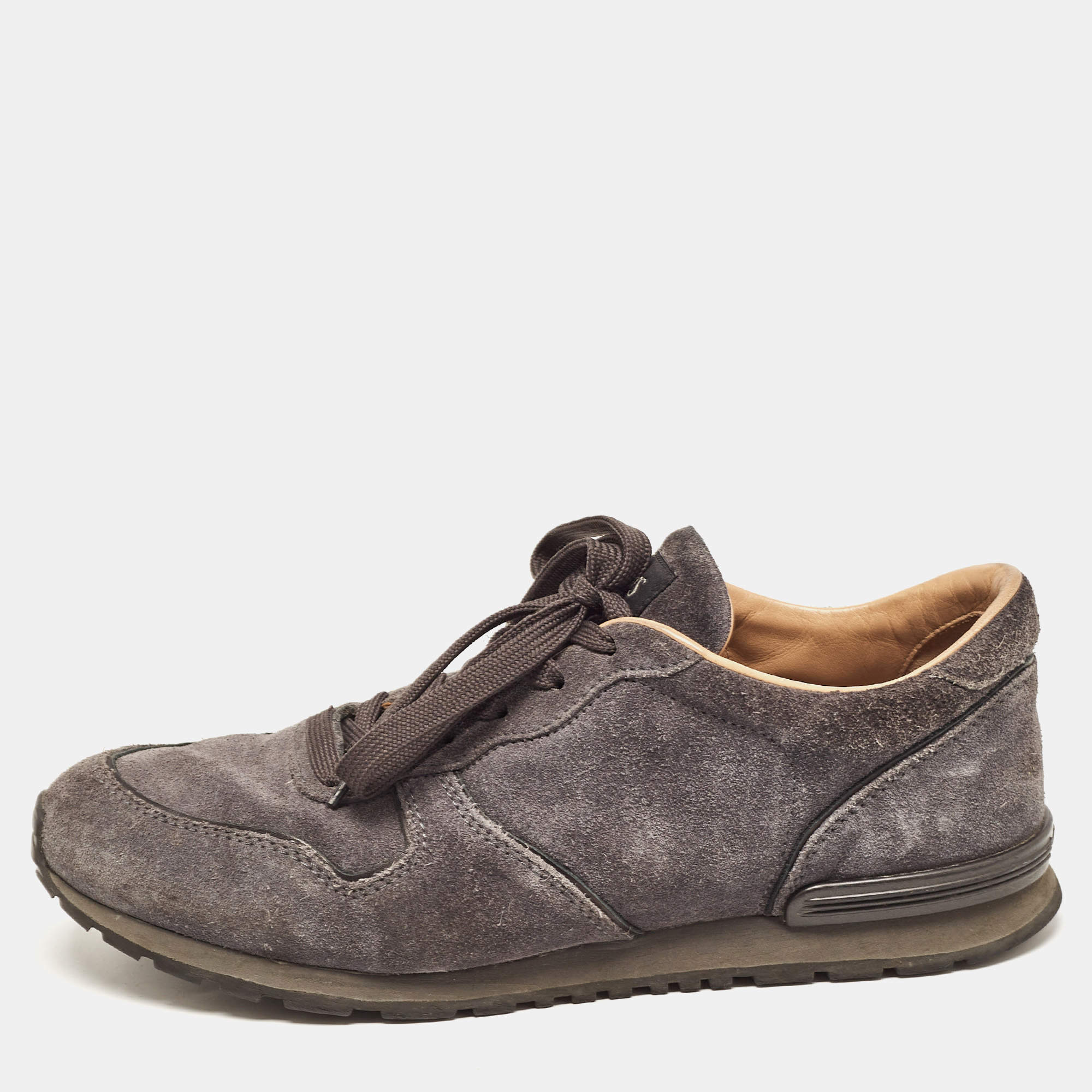 Tod's Grey Suede Low Top Sneakers Size 41.5