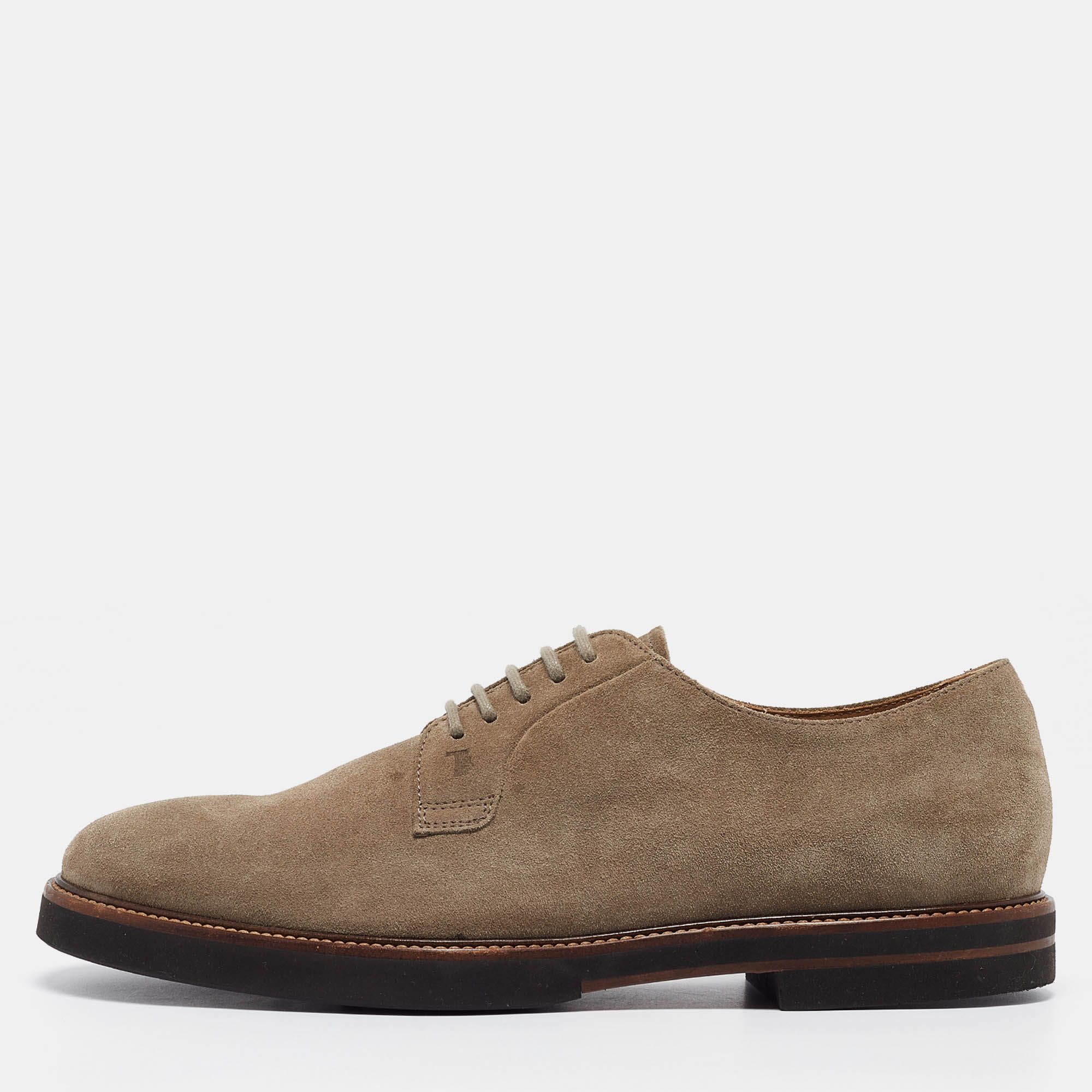 Tod's Beige Suede Lace Up Derby Size 44