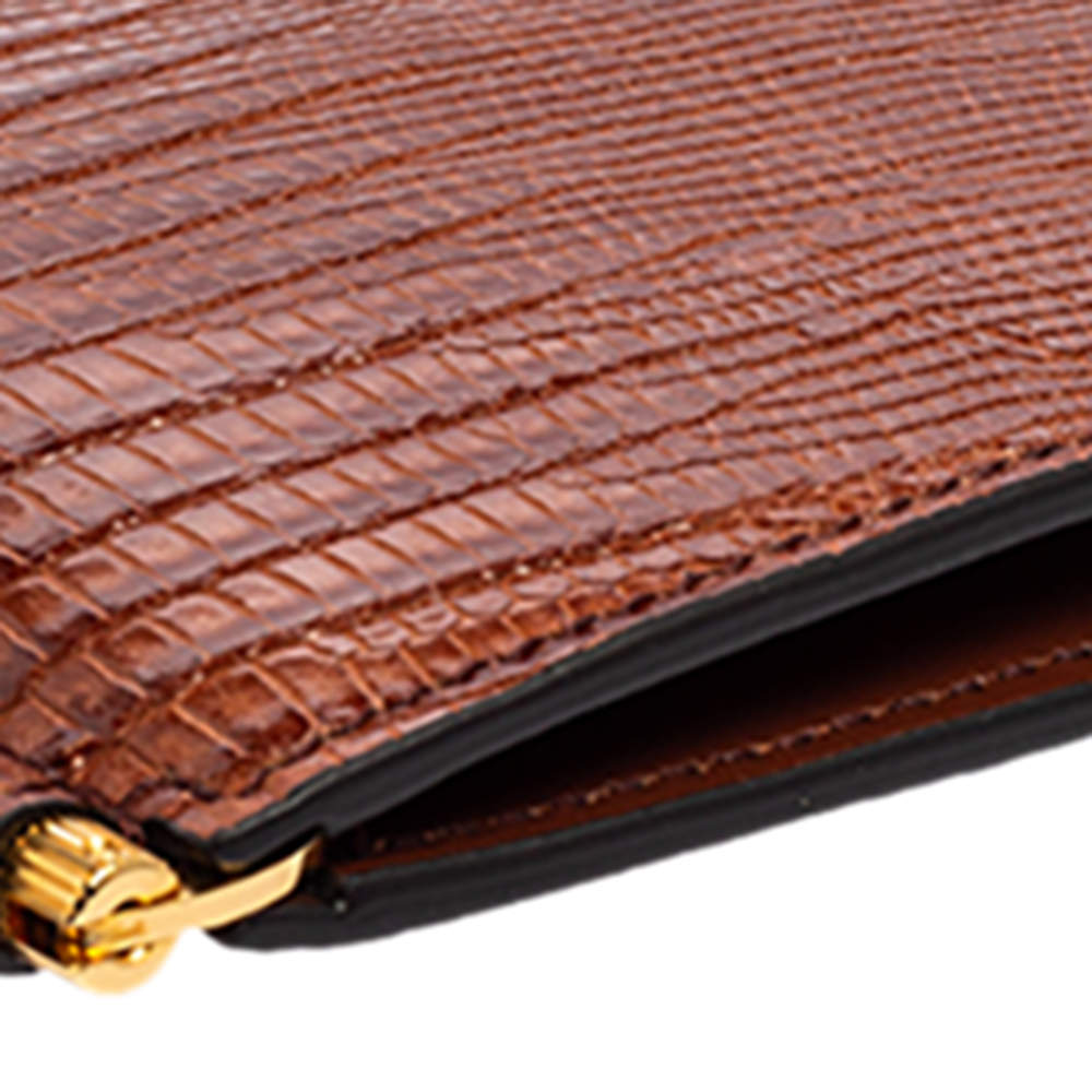 Tom Ford Brown Lizard Money Clip Wallet Tom Ford