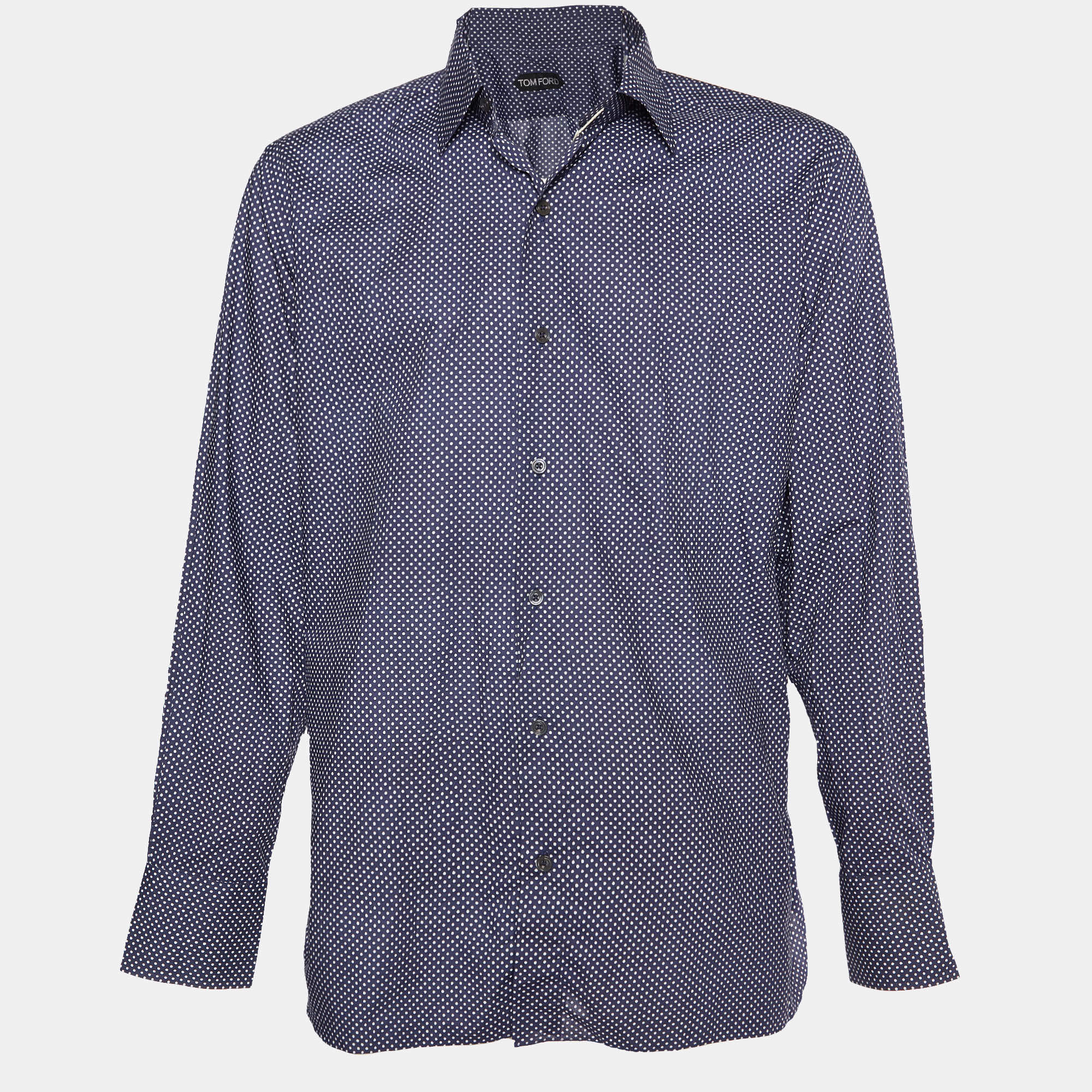 مملوكة مسبقًا Tom Ford Polka Dot Button Front Shirt 44