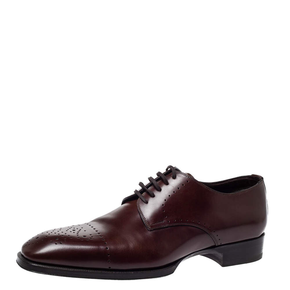 Tom Ford Brown Leather Lace Up Oxfords Size 43