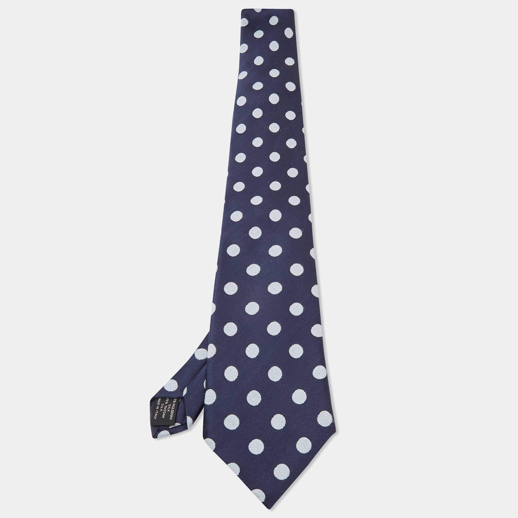Tom Ford Blue Polka Dots Jacquard Silk Traditional Tie