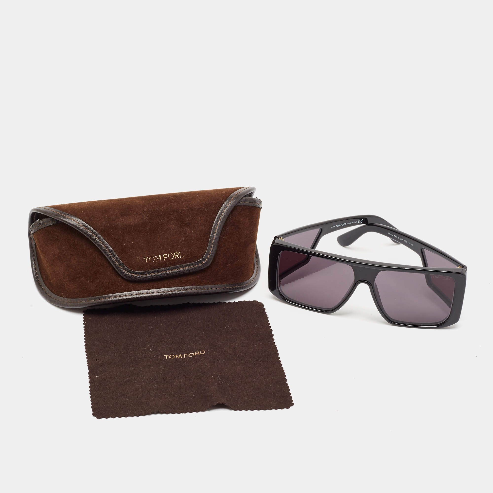 Pre Owned Tom Ford Black TF710 Atticus Shield Sunglasses
