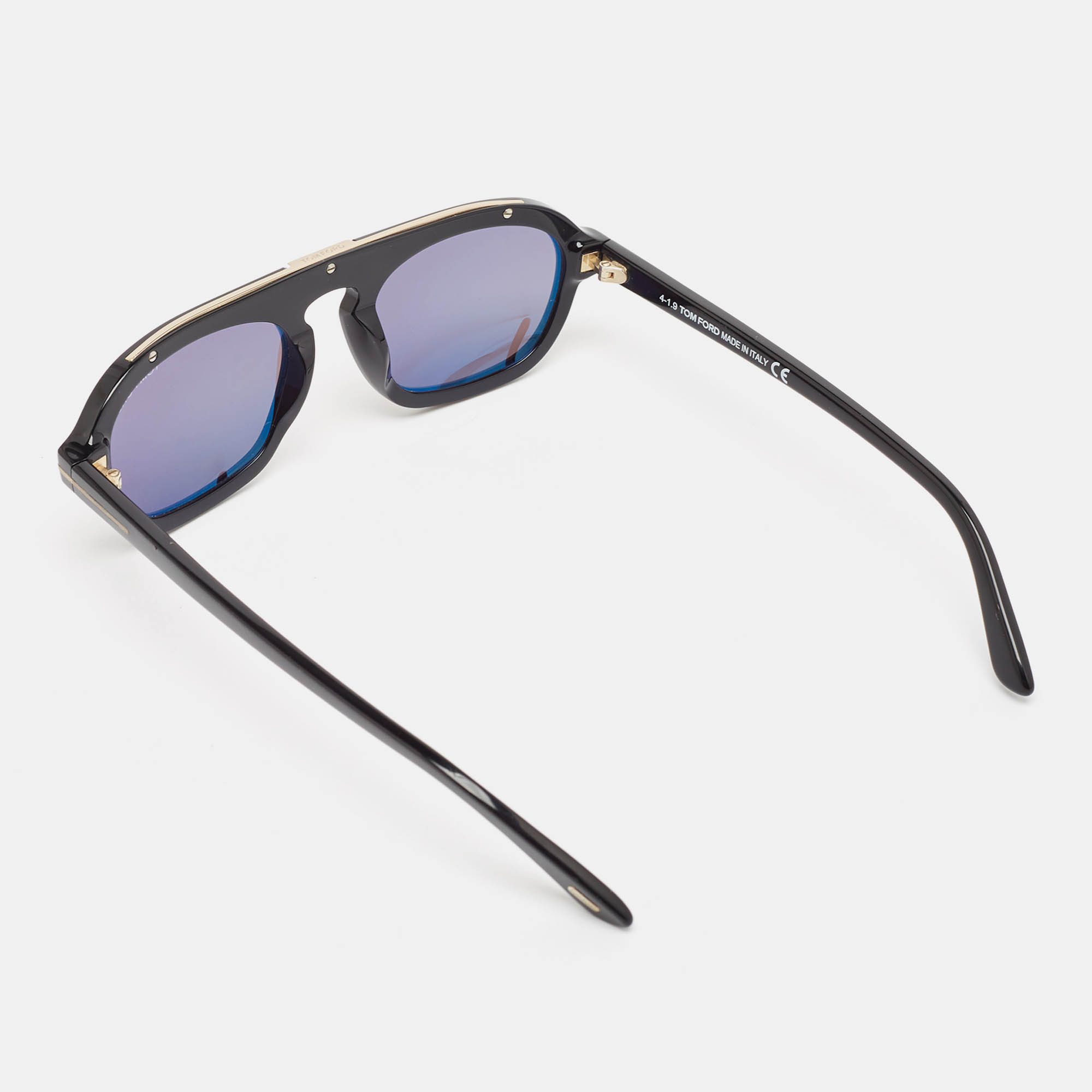 Pre Owned Tom Ford Black TF376 Sebastian 02 Aviator Sunglasses