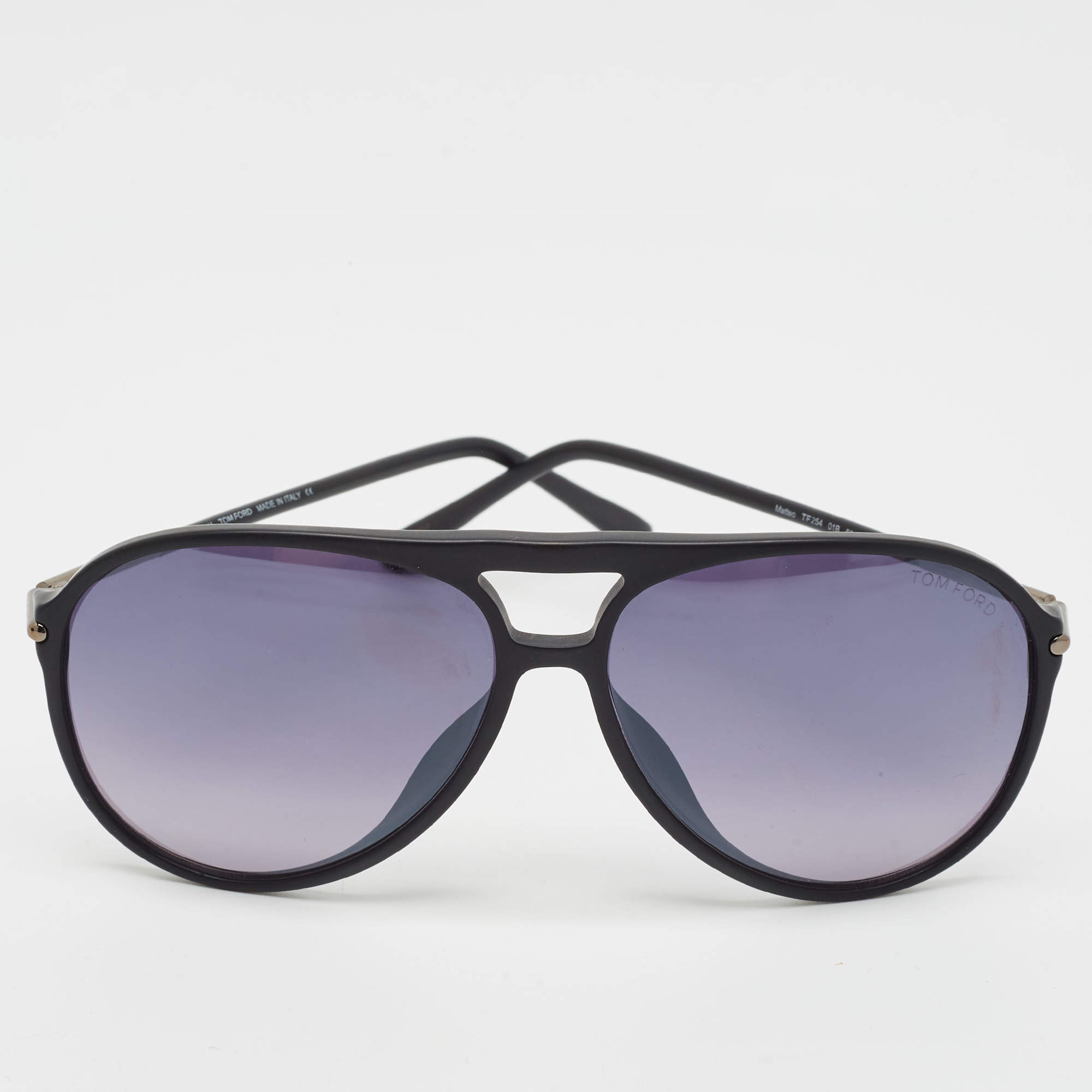 Pre Owned Tom Ford Black Gradient TF254 Matteo Aviator Sunglasses