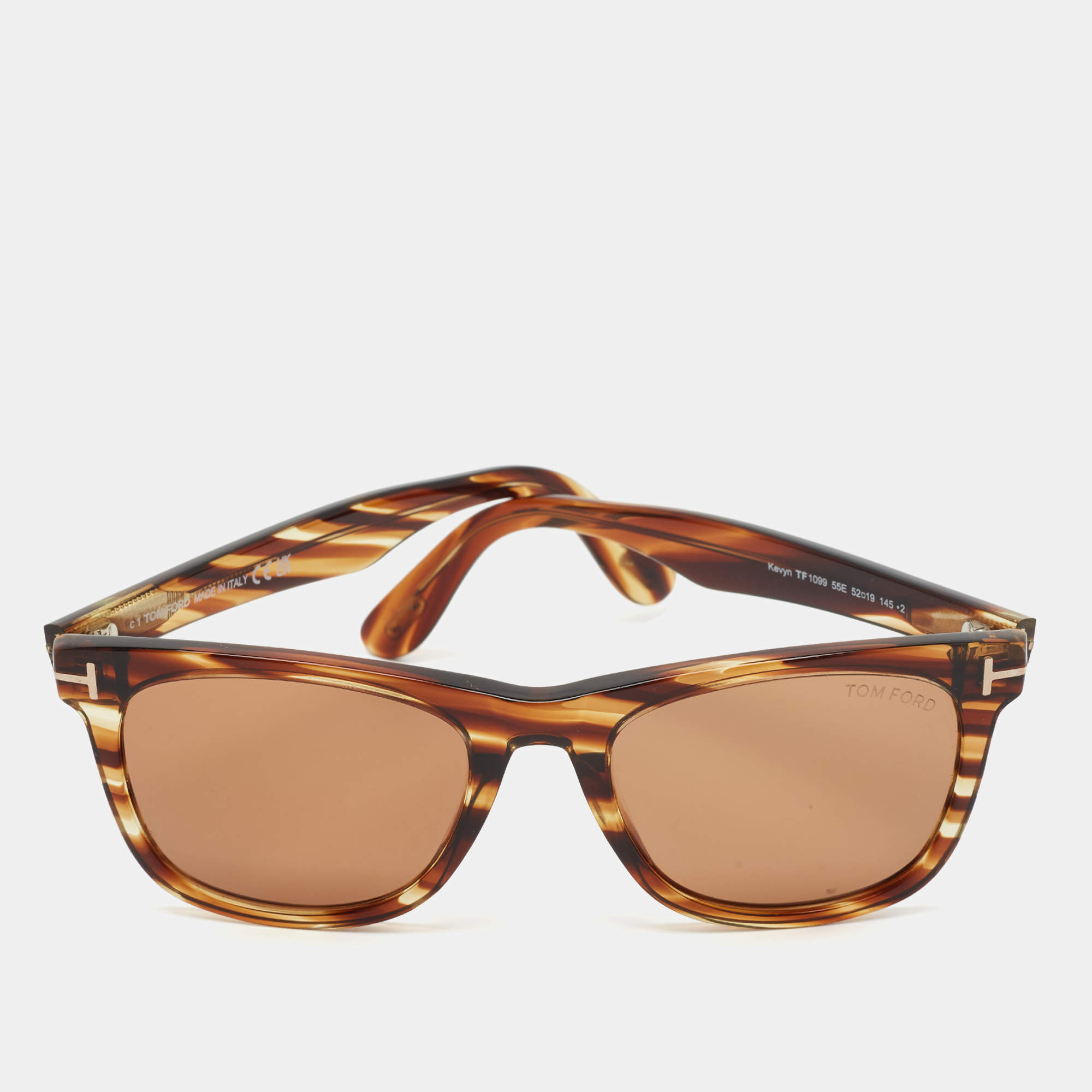 Pre Owned Tom Ford Brown TF1099 Kevyn Wayfarer Sunglasses