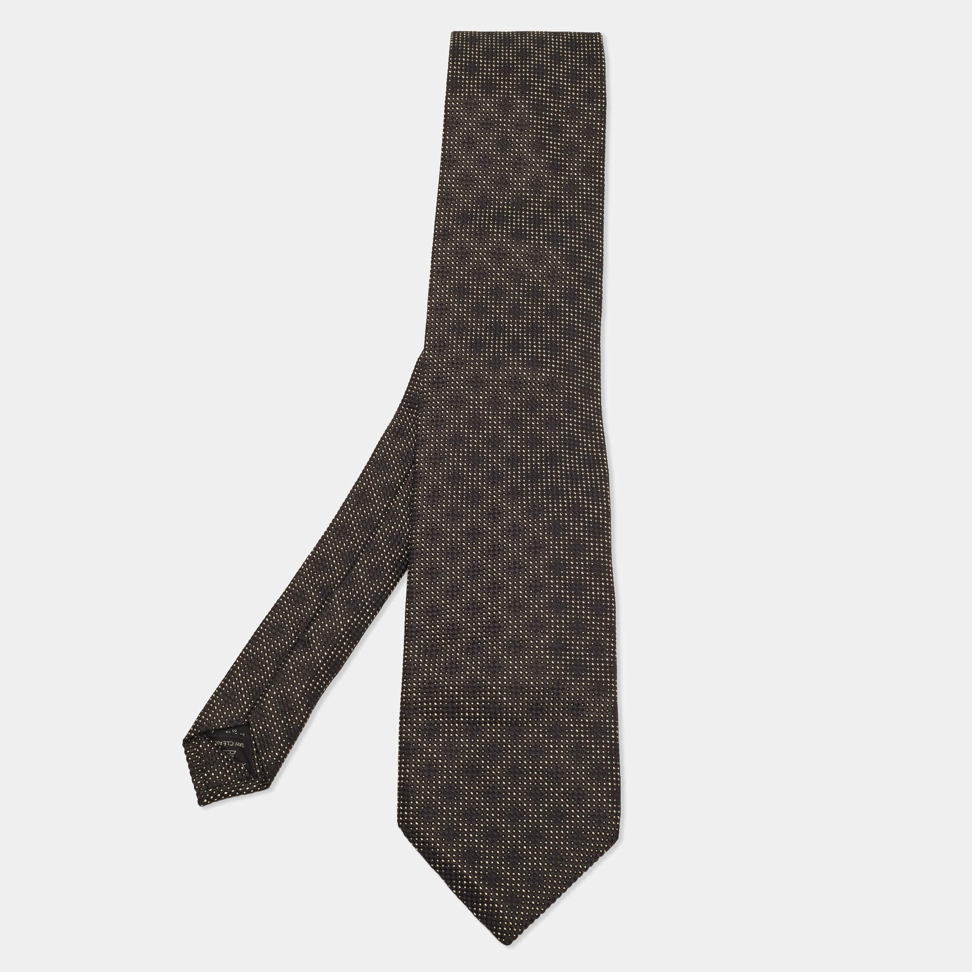 Pre Owned Tom Ford Black Micro Silk Jacquard Classic Tie 