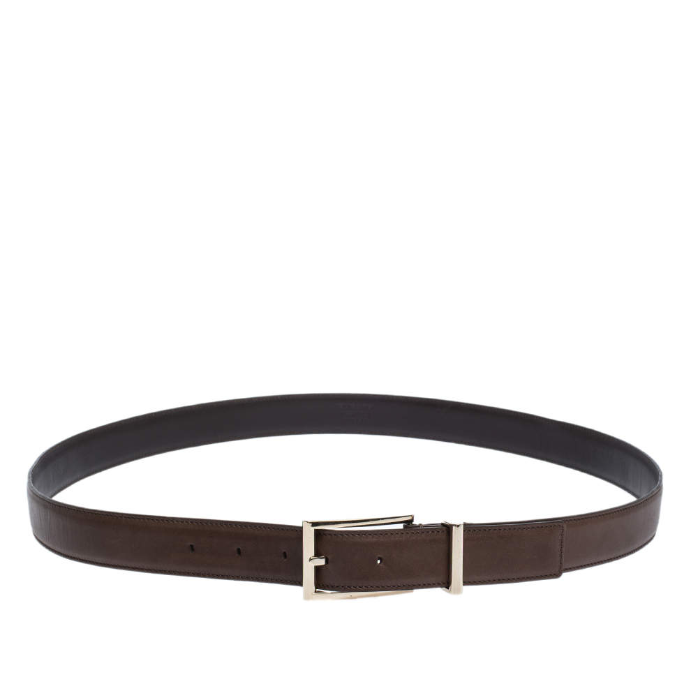 Pre Owned Tom Ford Brown Leather Belt 110CM