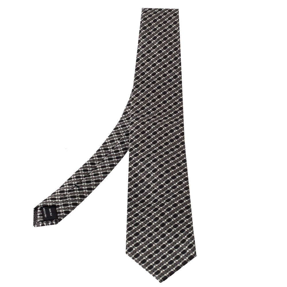 Pre Owned Tom Ford Monochrome Silk Jacquard Classic  Tie