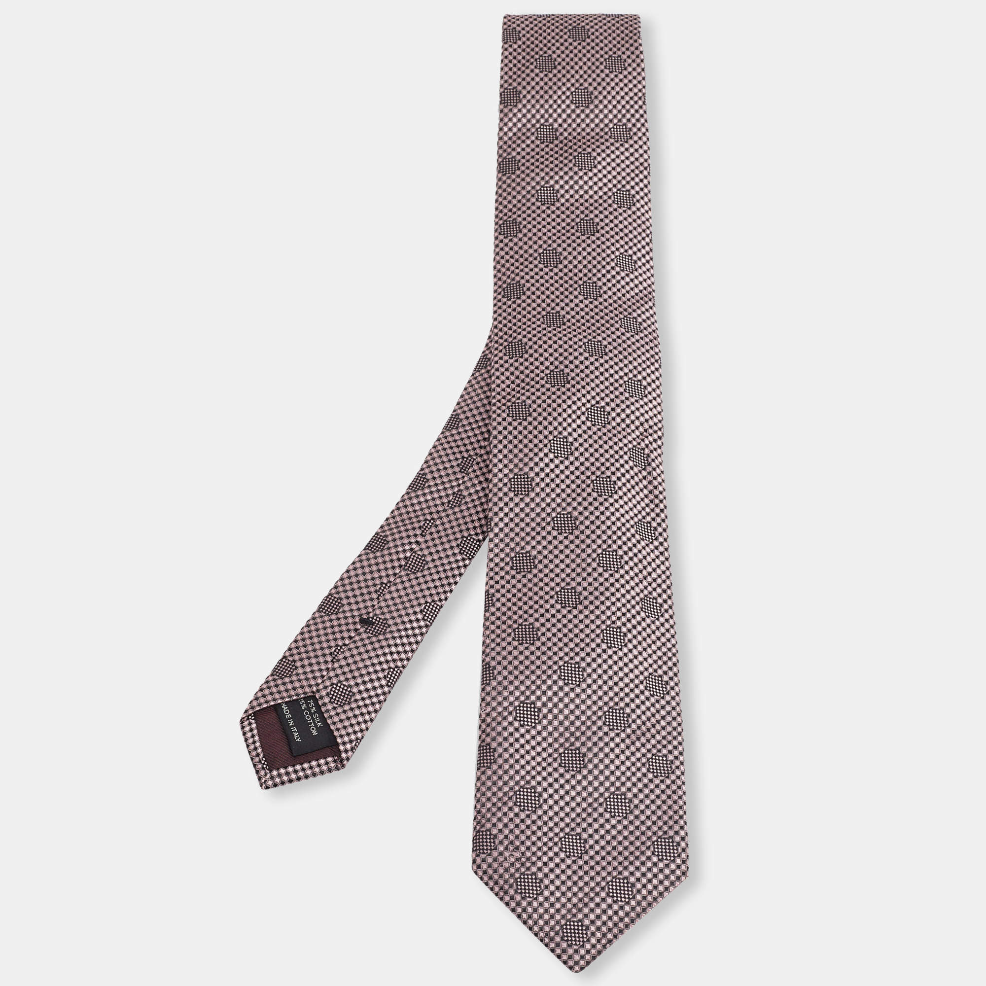 Tom Ford Pink & Black Jacquard Silk Tie