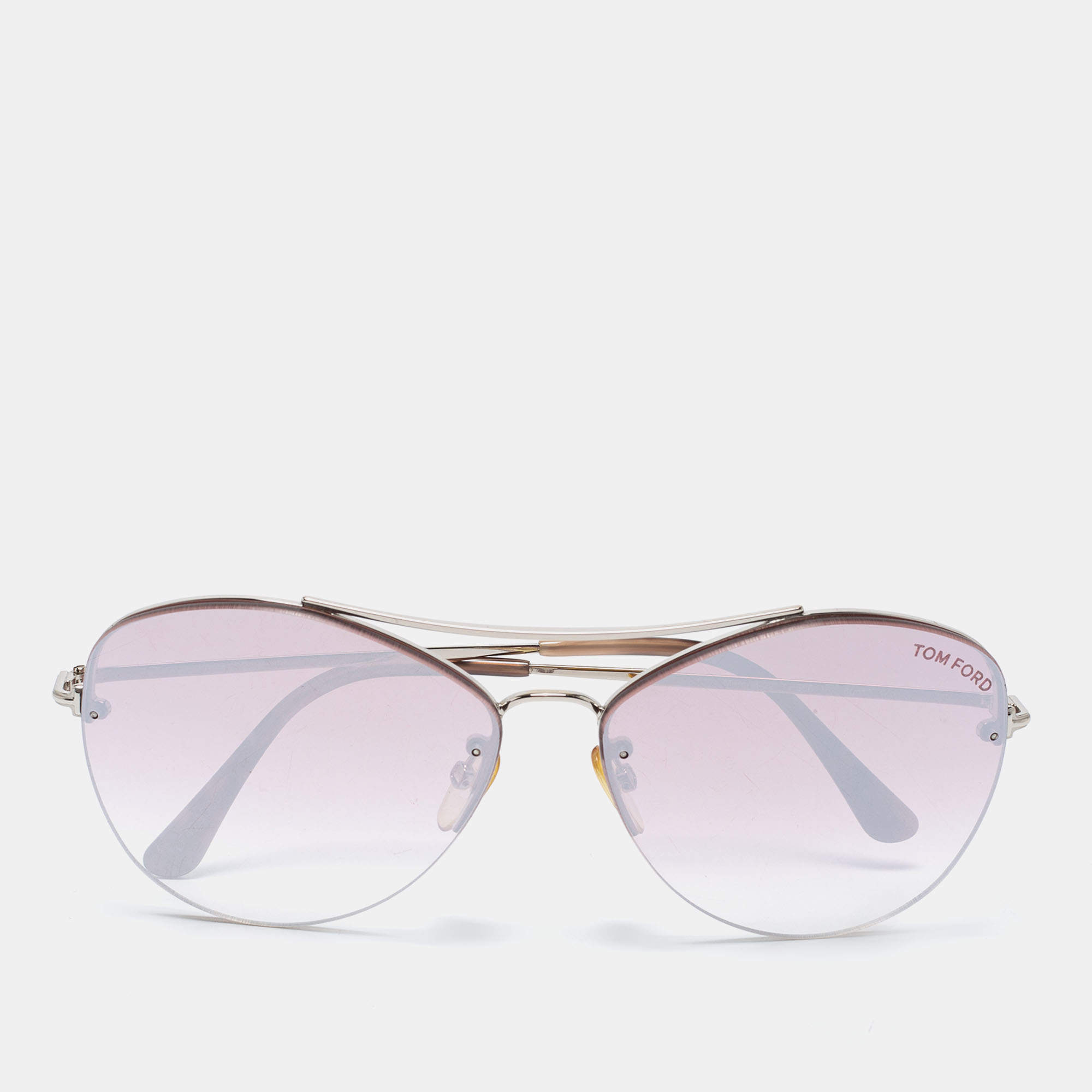 Pre Owned Tom Ford Pink Mirrored Margret 02 TF 566 Sunglasses