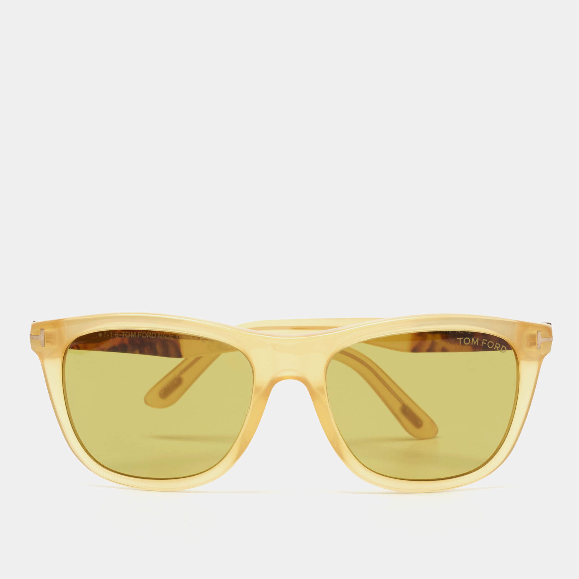 Pre Owned Tom Ford Light Yellow/Brown TF 500 Andrew Sunglasses