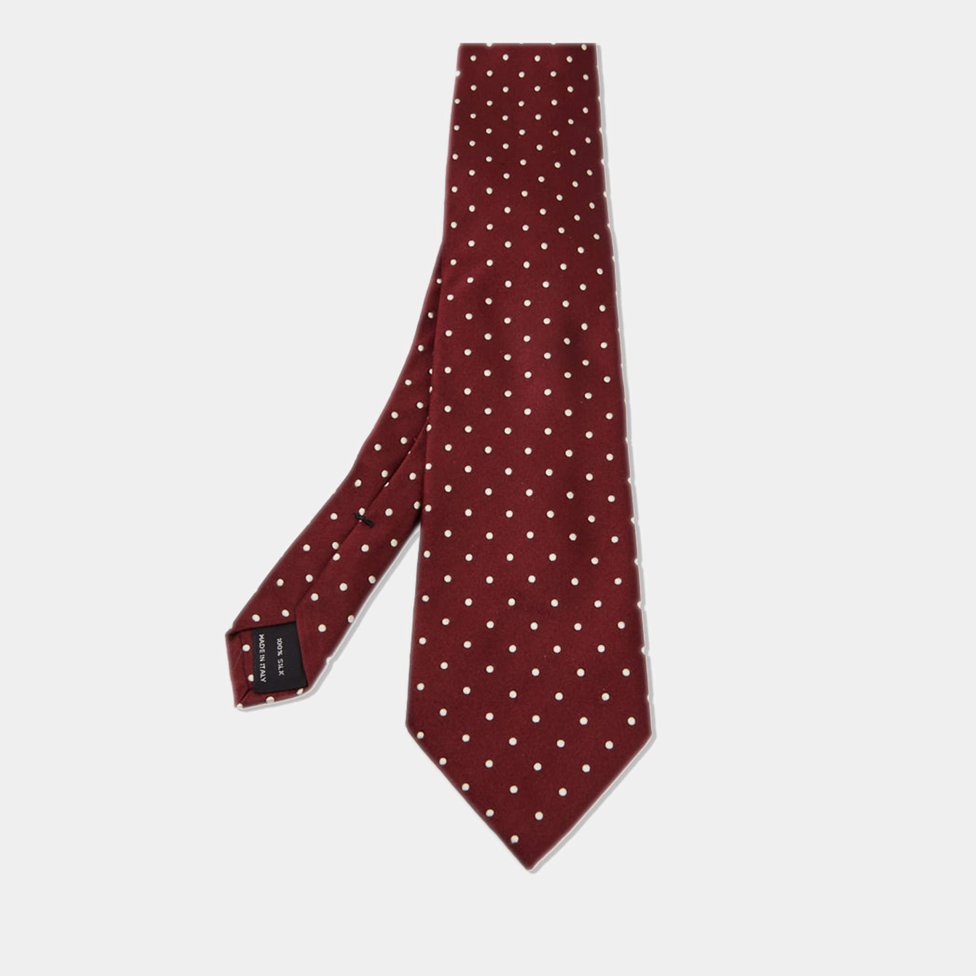 Tom Ford Burgundy Polka Dot Silk Jacquard Tie