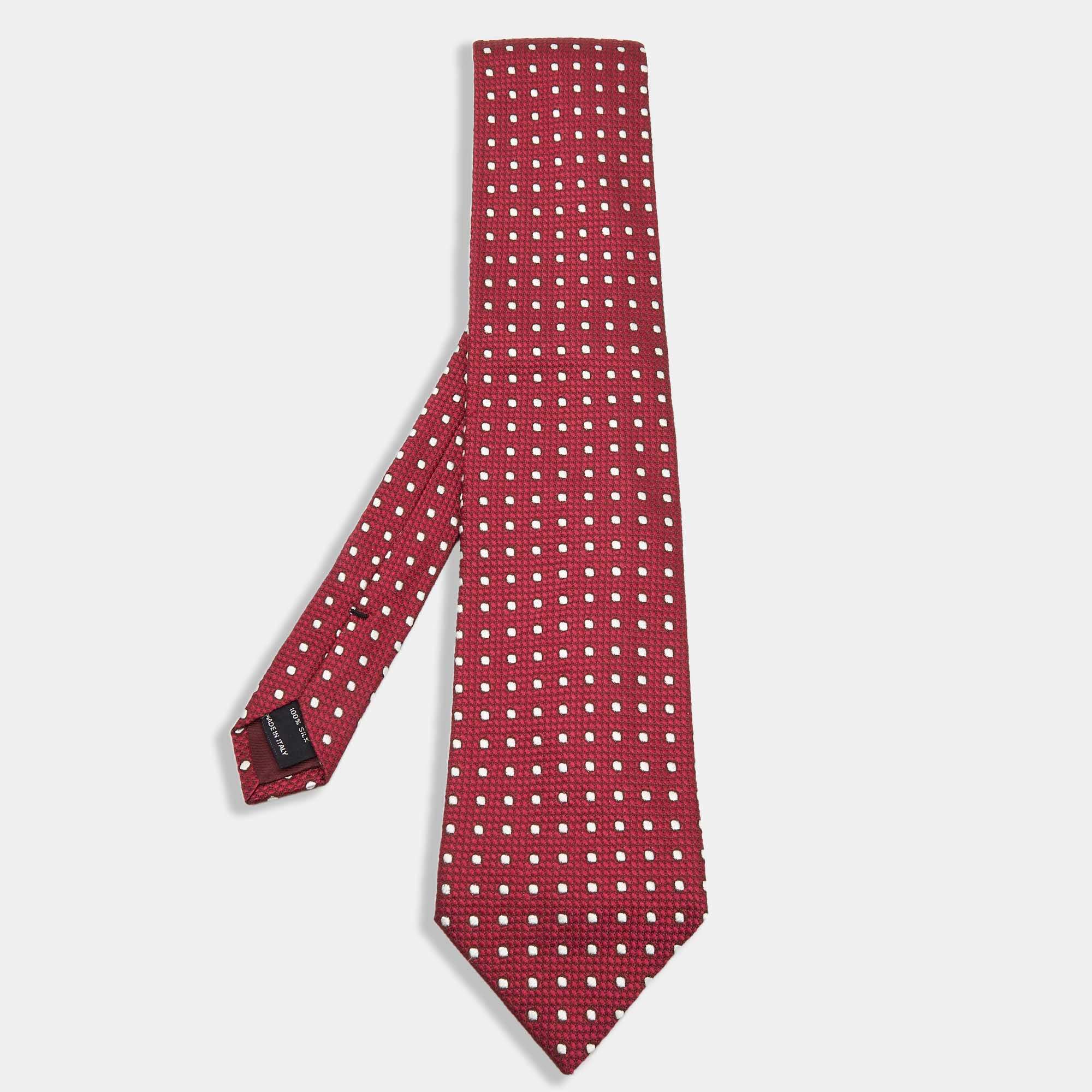 Tom Ford Dark Pink Patterned Silk Tie