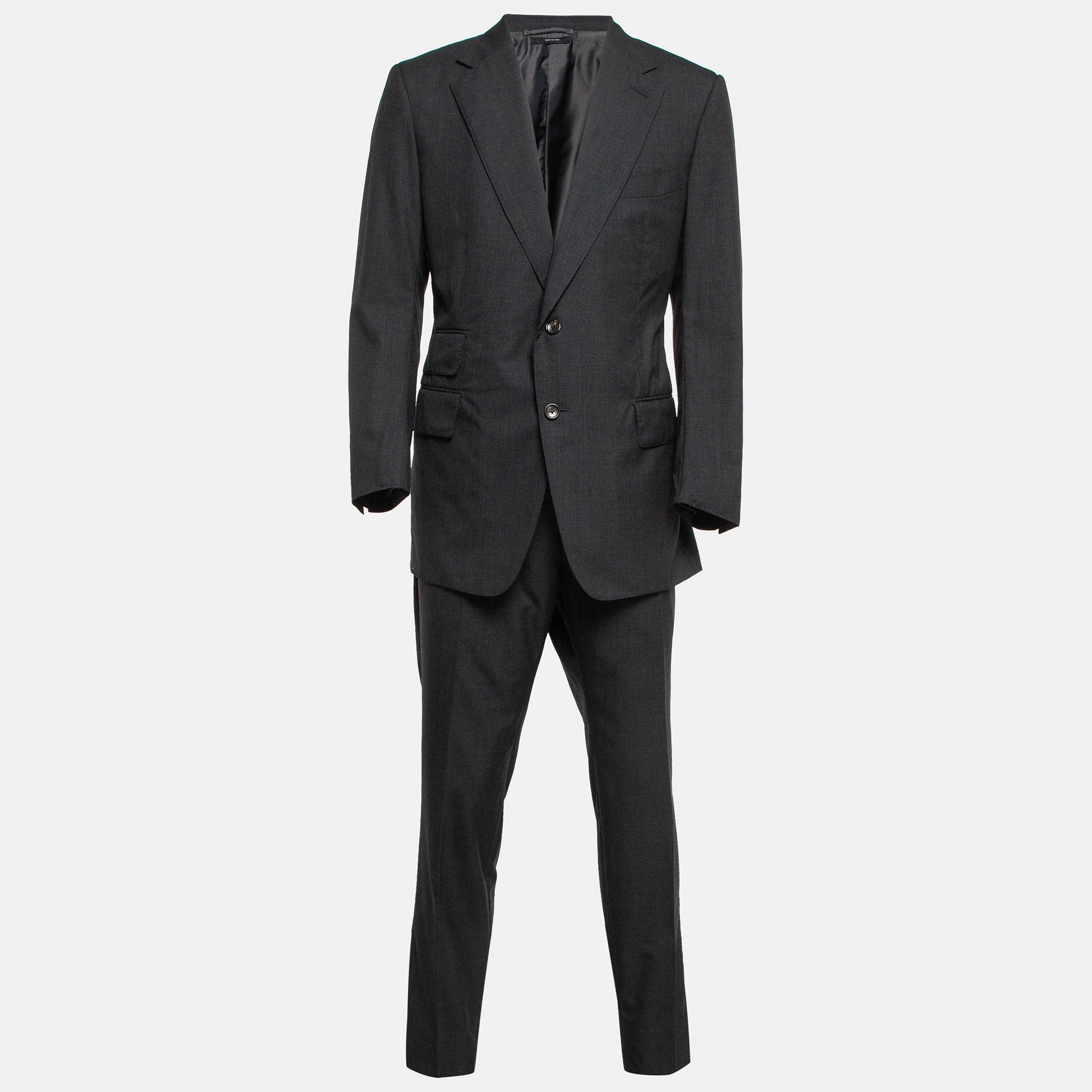 Pre Owned Tom Ford Grey Wool Single Breasted Pants Suit XXXL