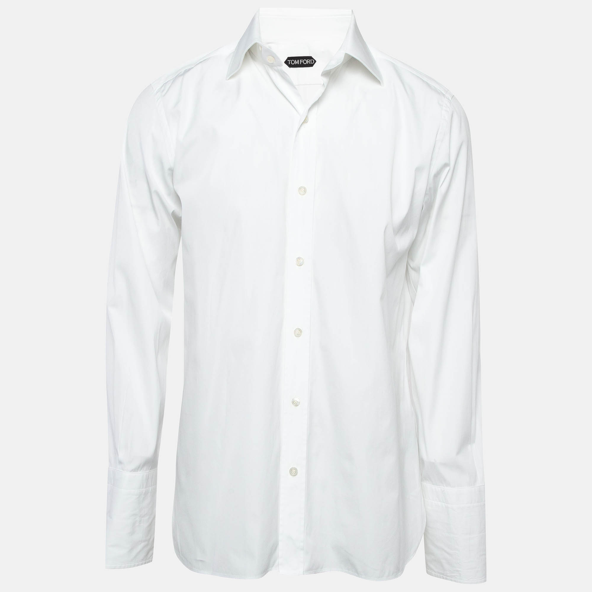 Pre Owned Tom Ford White Cotton Shirt L