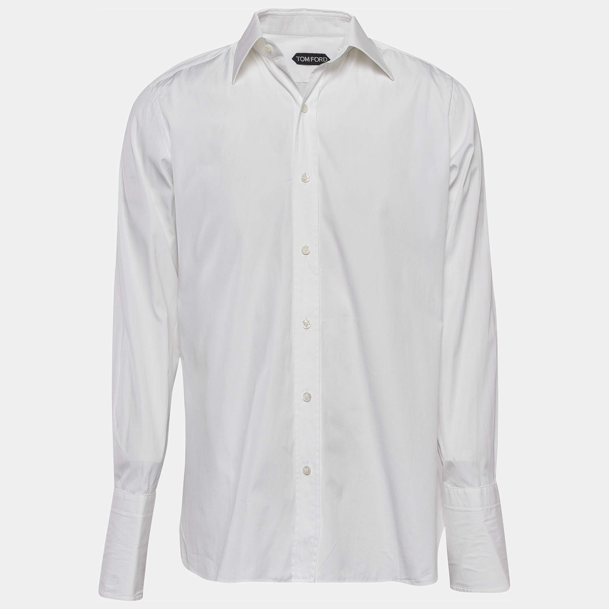 Pre Owned Tom Ford White Cotton Long Sleeve Shirt XL