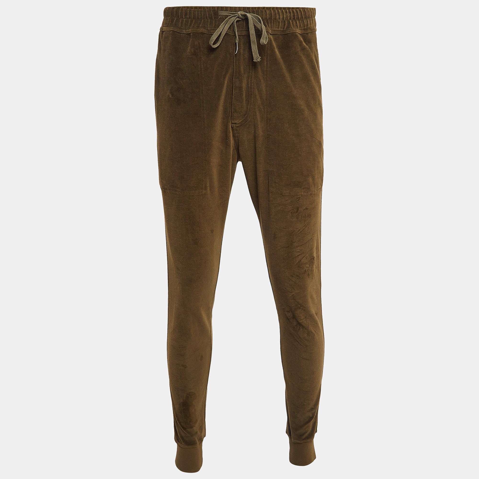 Tom Ford Brown Velvet Drawstring Sweatpants S