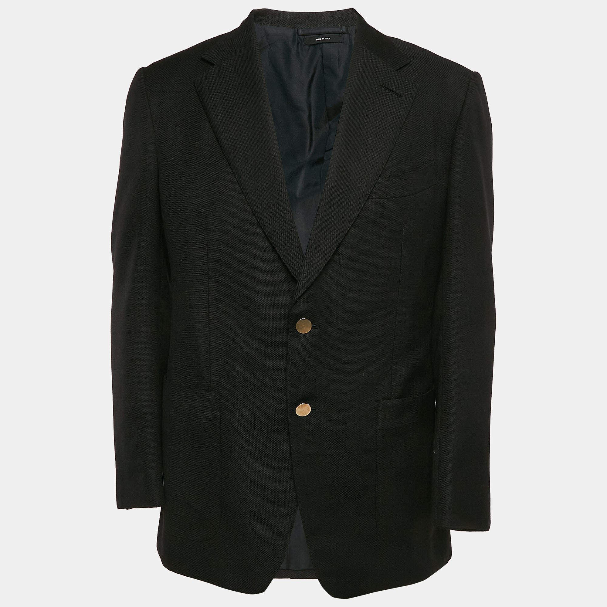 Pre Owned Tom Ford Black Wool Single Breasted Blazer XL