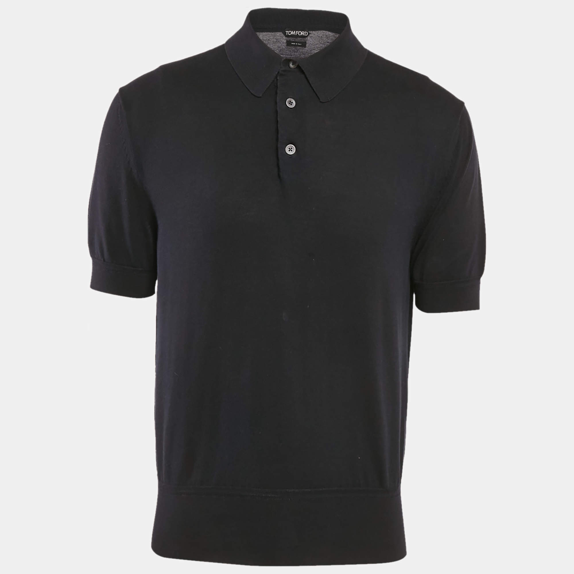 Tom Ford Navy Blue Jersey Polo T-Shirt XXL