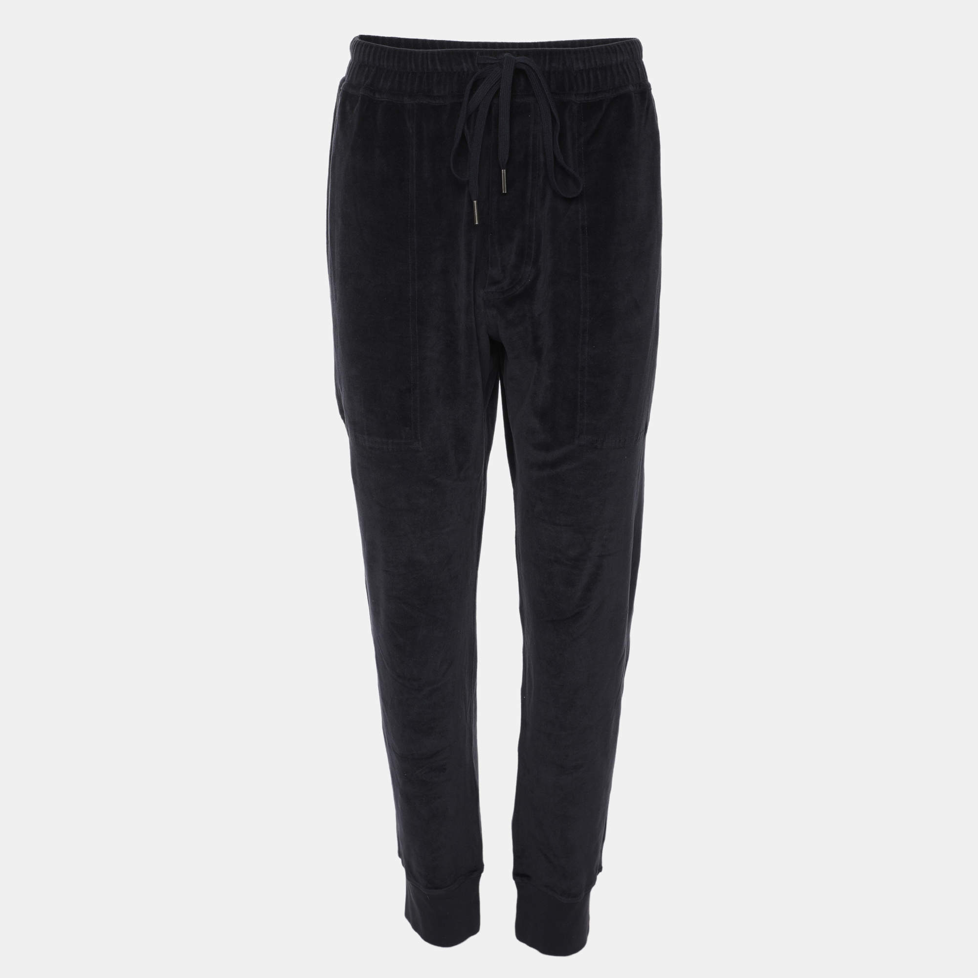 Tom Ford Navy Blue Velvet Jogger L