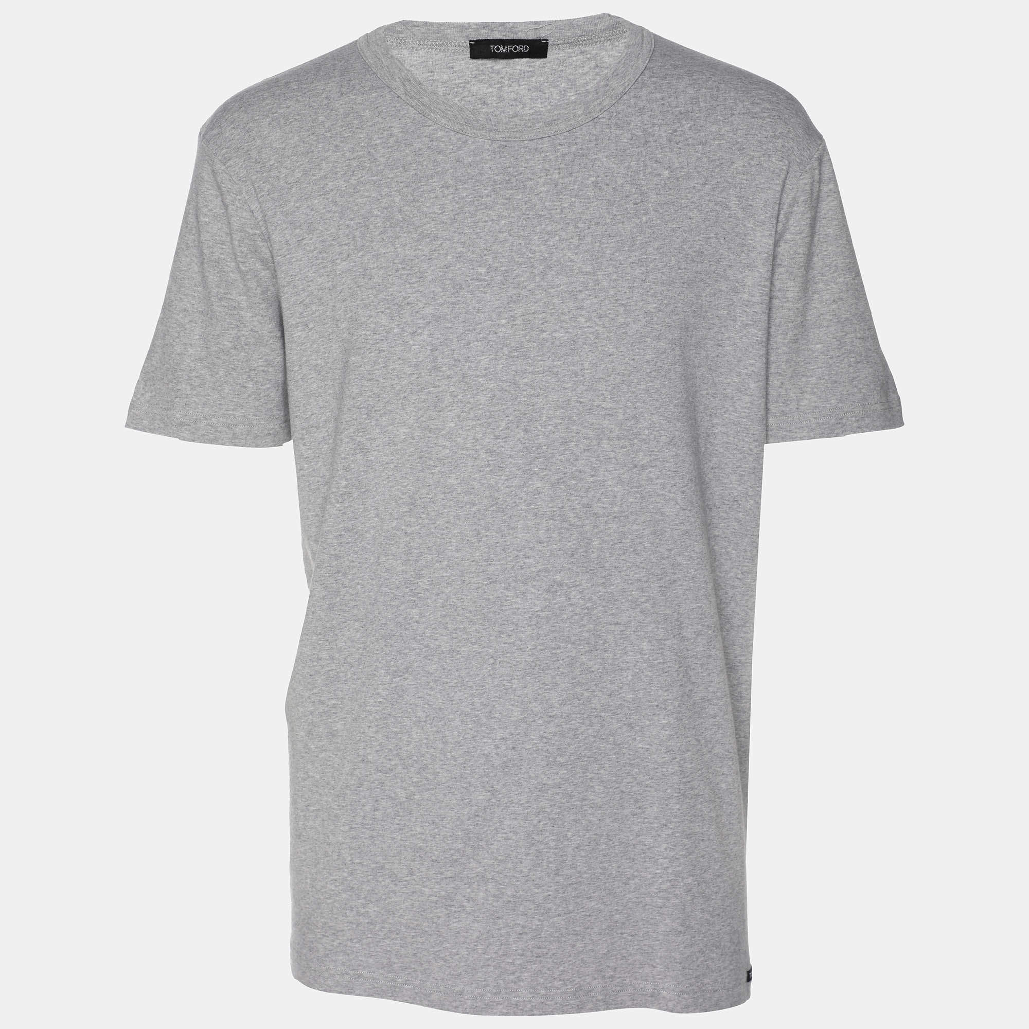 Pre Owned Tom Ford Grey Jersey Crew Neck T-Shirt XXL