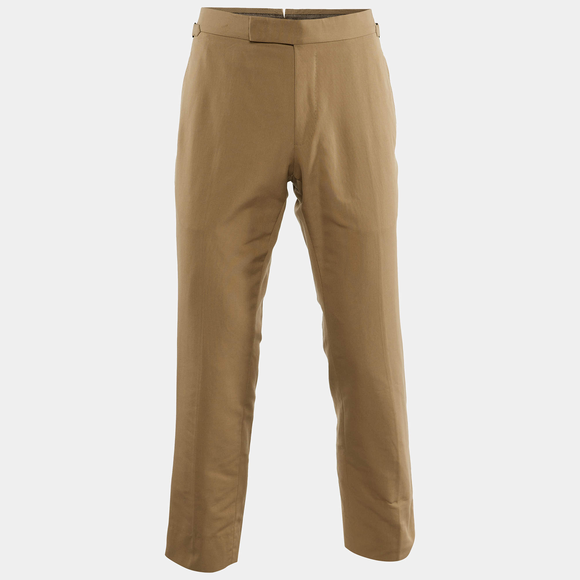 Tom Ford Light Brown Cotton Straight Leg Pants M