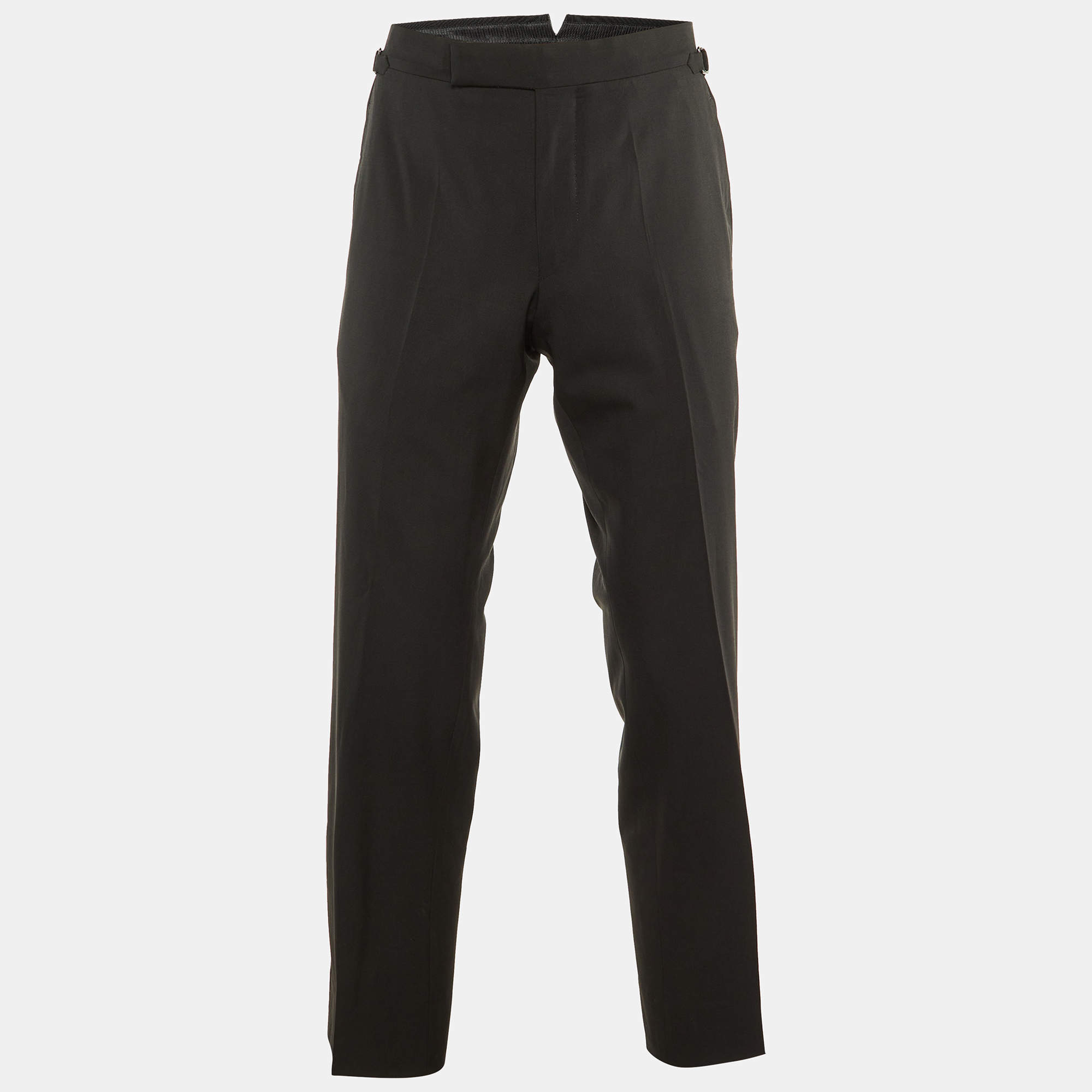 Tom Ford Black Wool Straight Leg Pants M