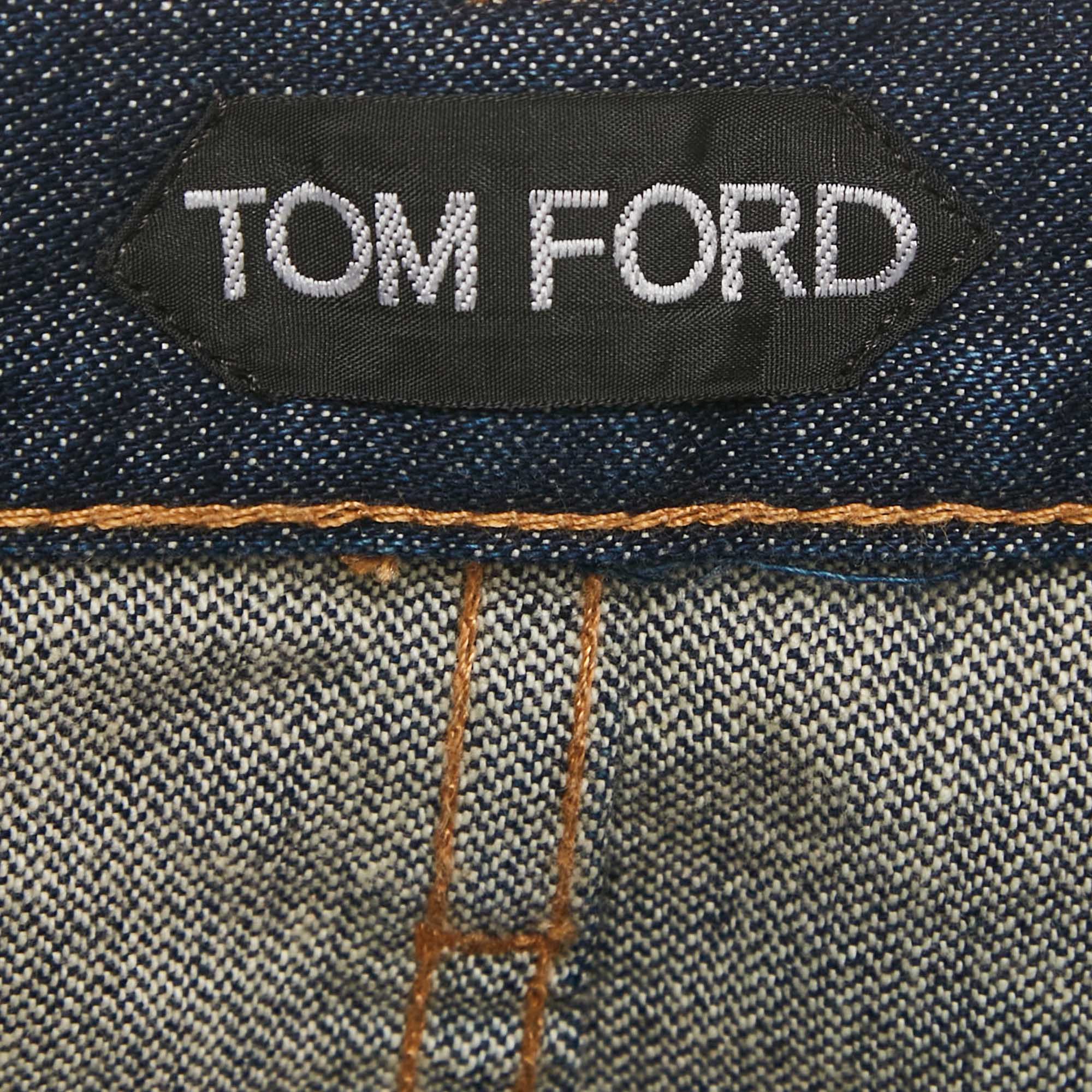 Tom Ford White Denim Straight Fit Jeans M Waist 32'' Tom