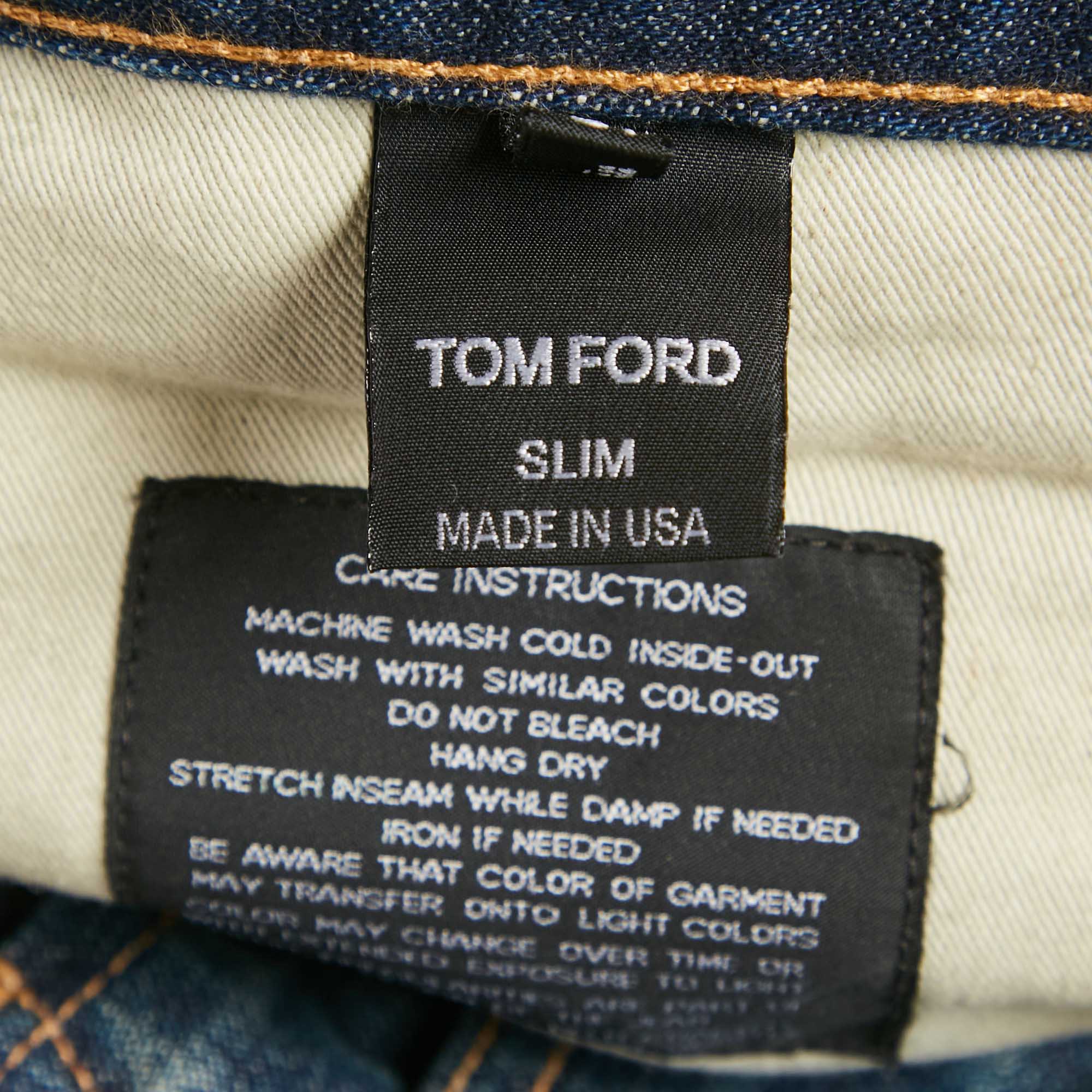 Tom Ford White Denim Straight Fit Jeans M Waist 32'' Tom