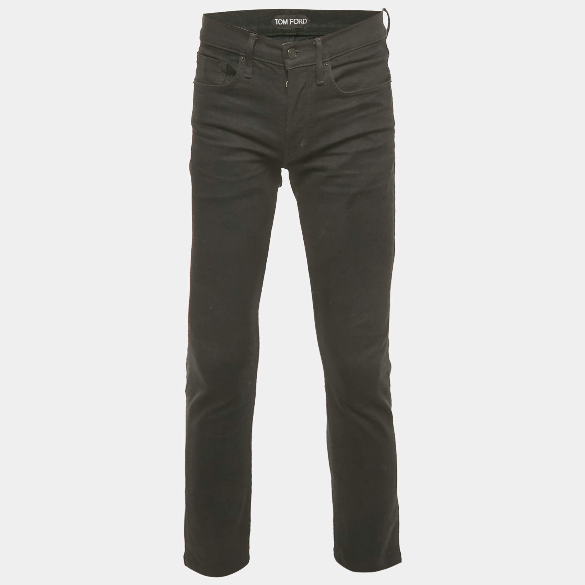Pre Owned Tom Ford Black Denim Slim Fit Jeans S Waist 31"