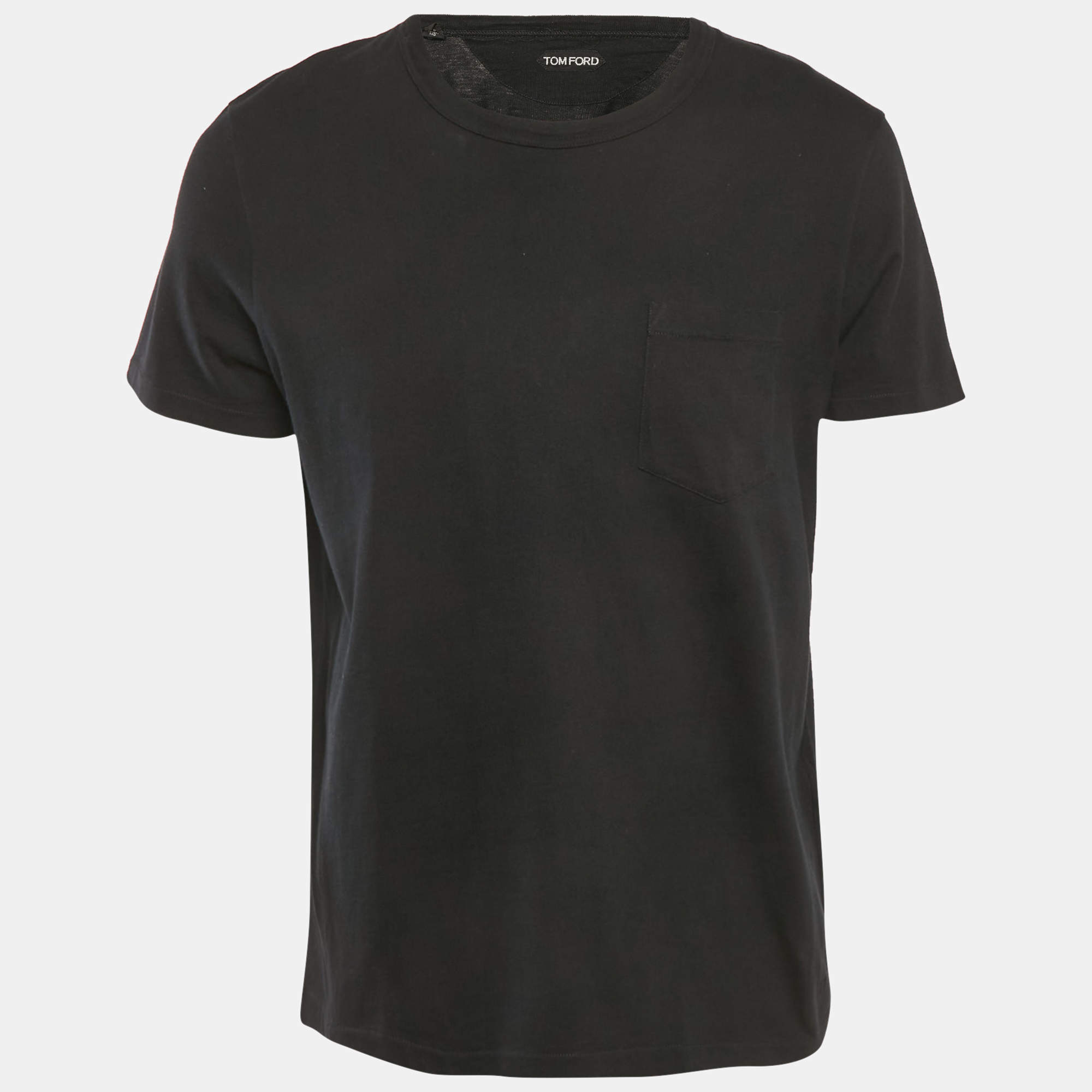 Pre Owned Tom Ford Black Cotton Knit Crew Neck T-Shirt XXL