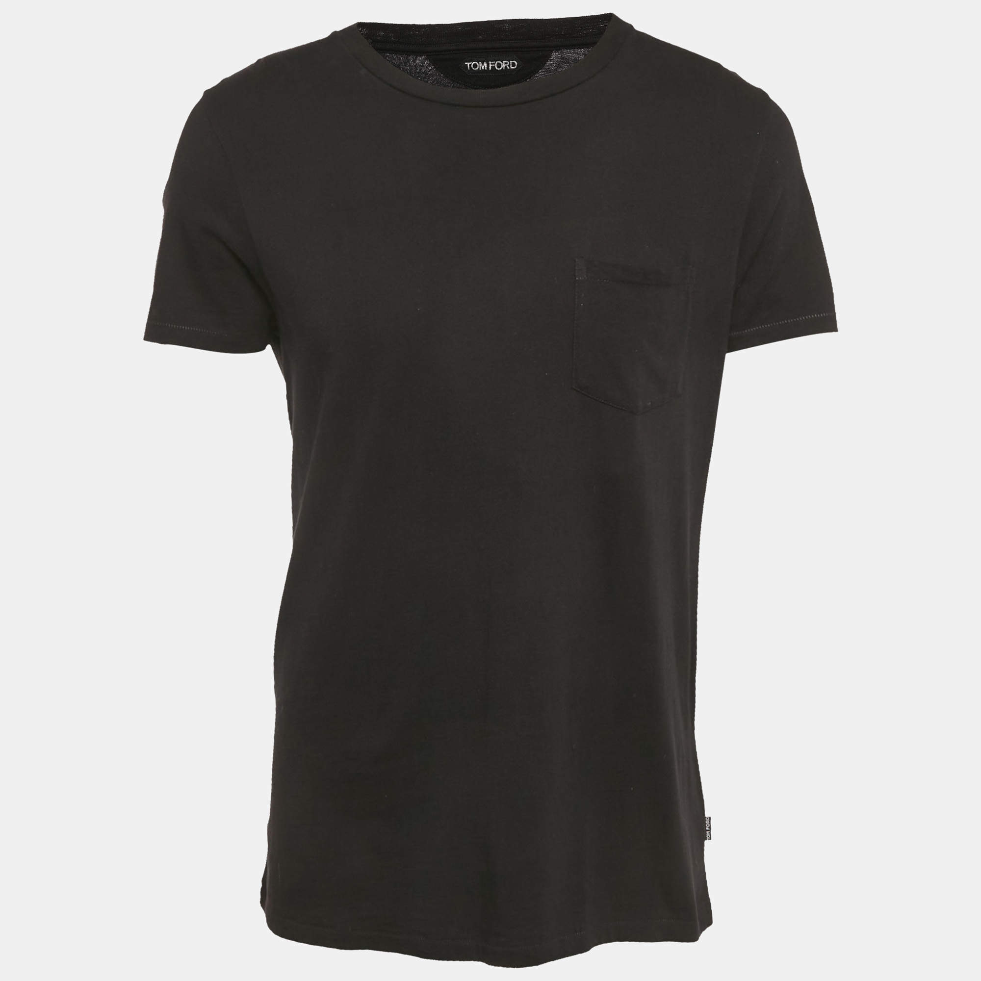 Pre Owned Tom Ford Black Cotton Knit Crew Neck T-Shirt XXL