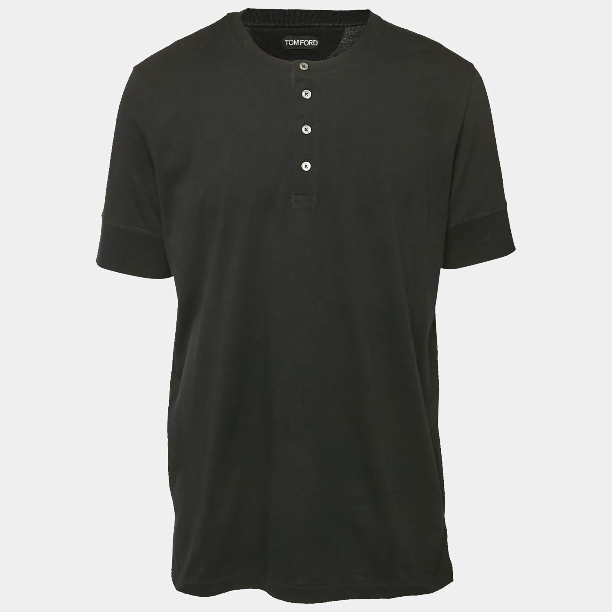 Tom Ford Grey Cotton Pique Short Sleeve Polo T-Shirt 3XL Tom