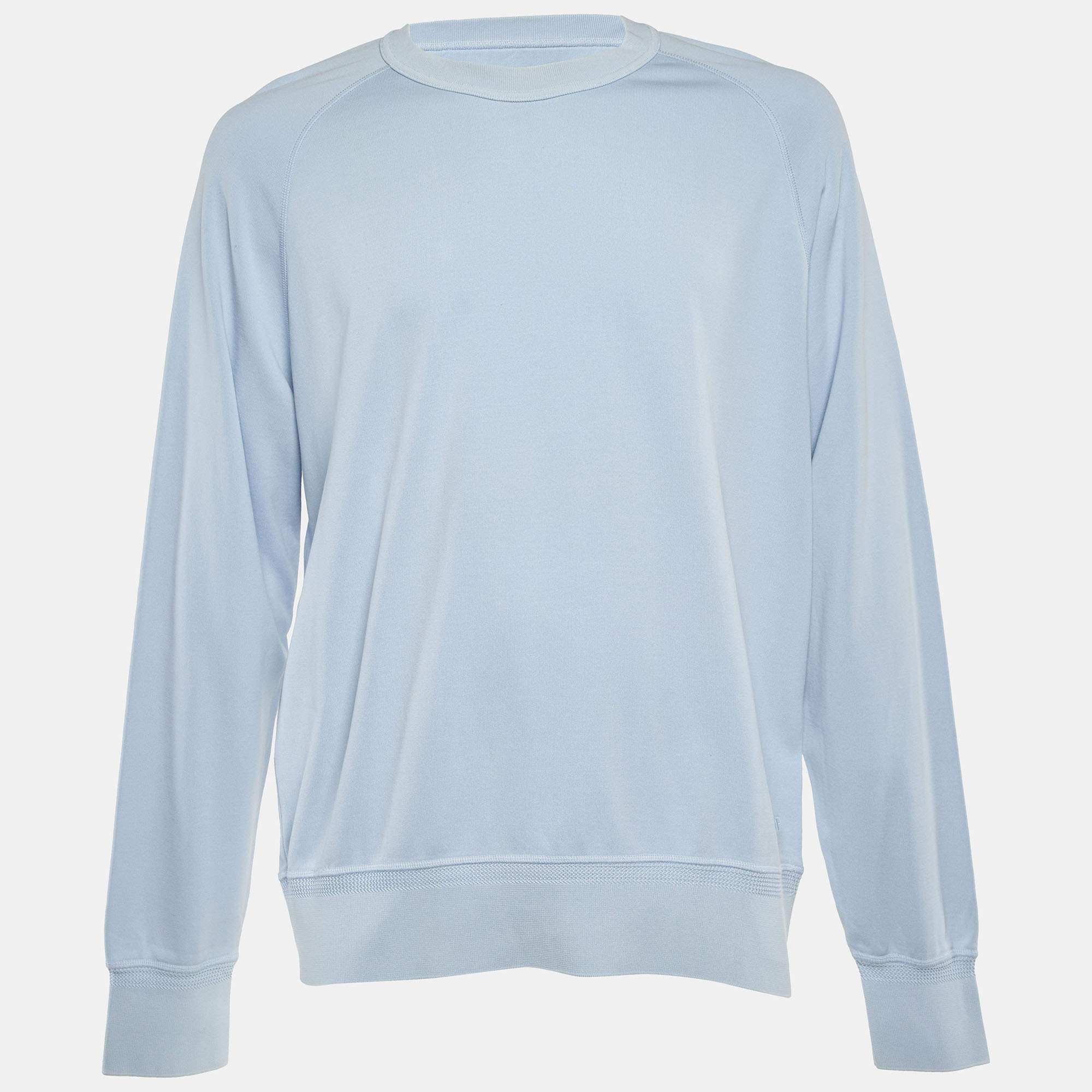 Pre Owned Tom Ford Light Blue Cotton Crew Neck Sweatshirt 4XL