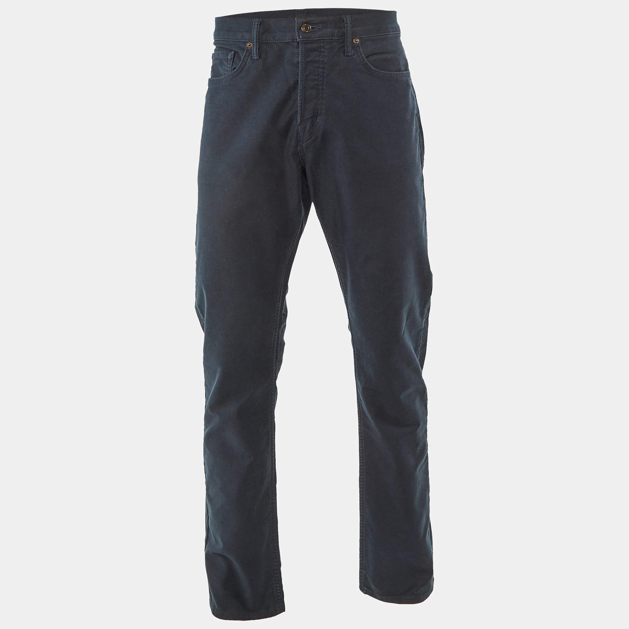 Pre Owned Tom Ford Navy Blue Straight Leg Pants XL 