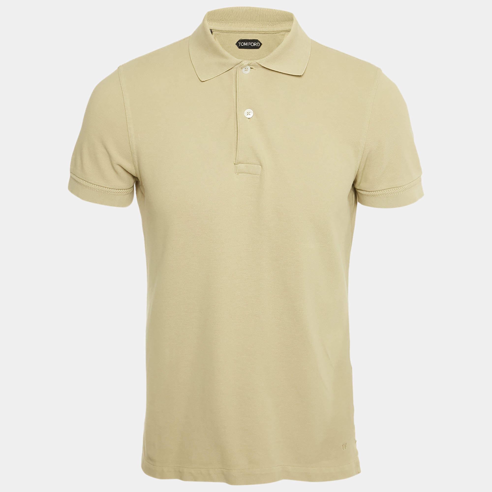 Pre Owned Tom Ford Pear Green Cotton Pique Polo T-Shirt S