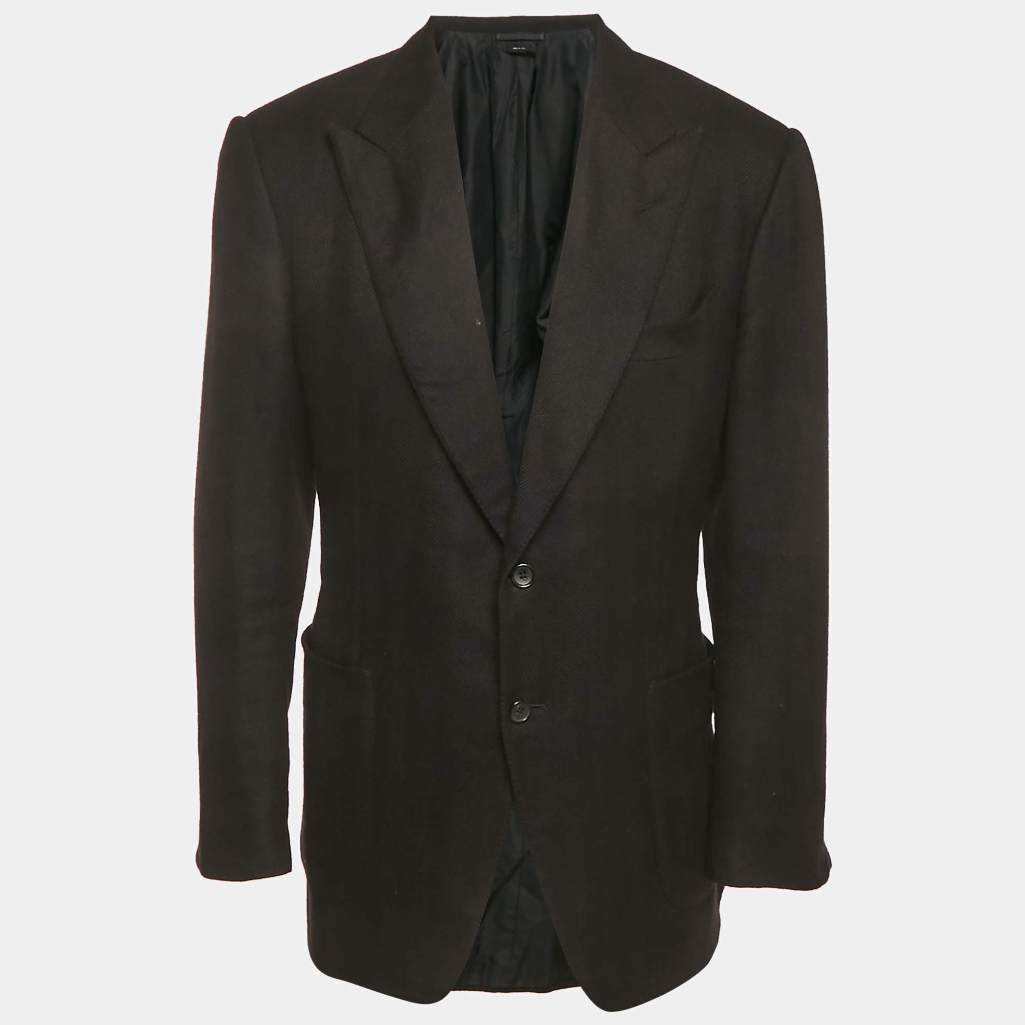 Pre Owned Tom Ford Black Silk Blend Single Breasted Blazer XXL   