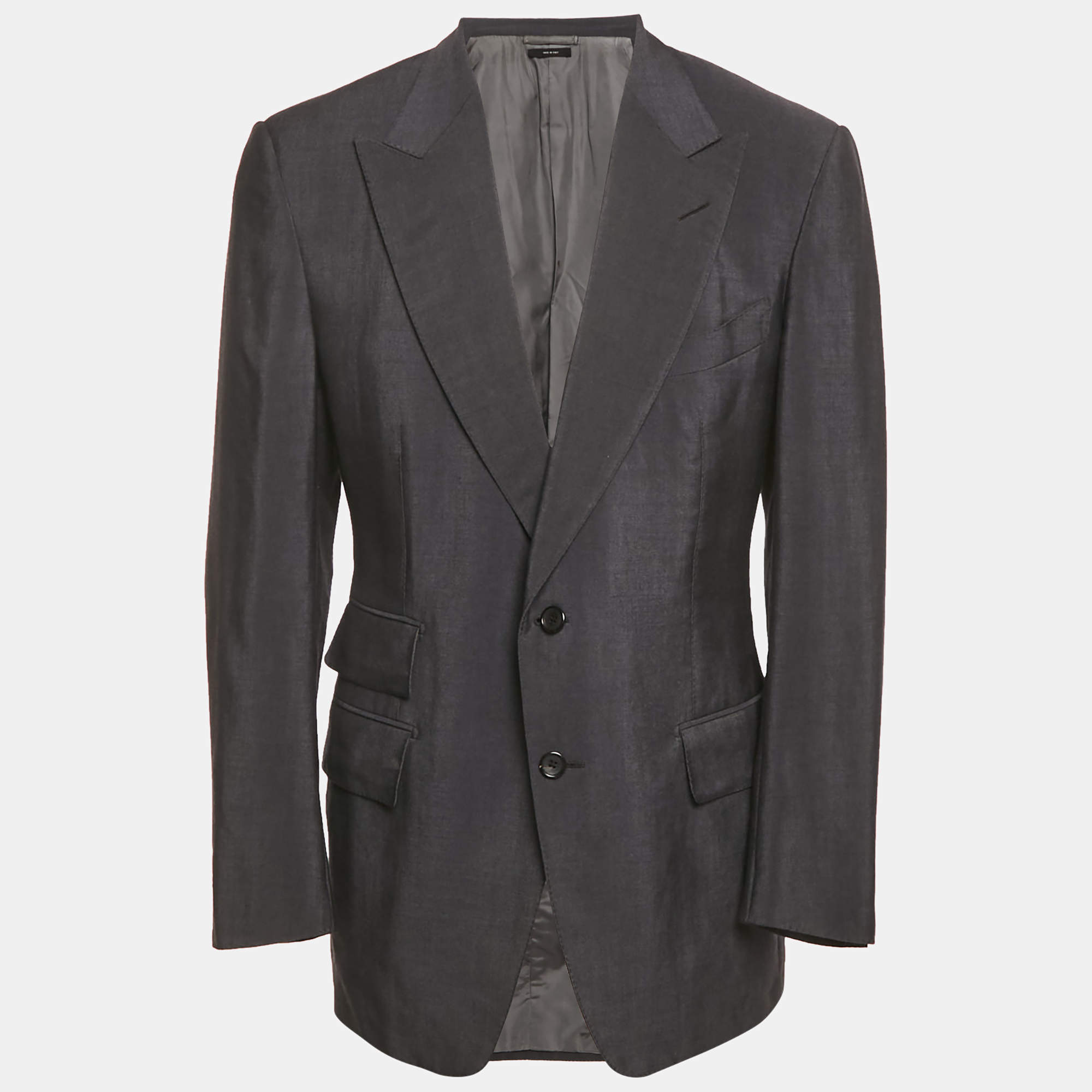 Pre Owned Tom ford Grey Wool Blend Single Breasted Blazer XXL