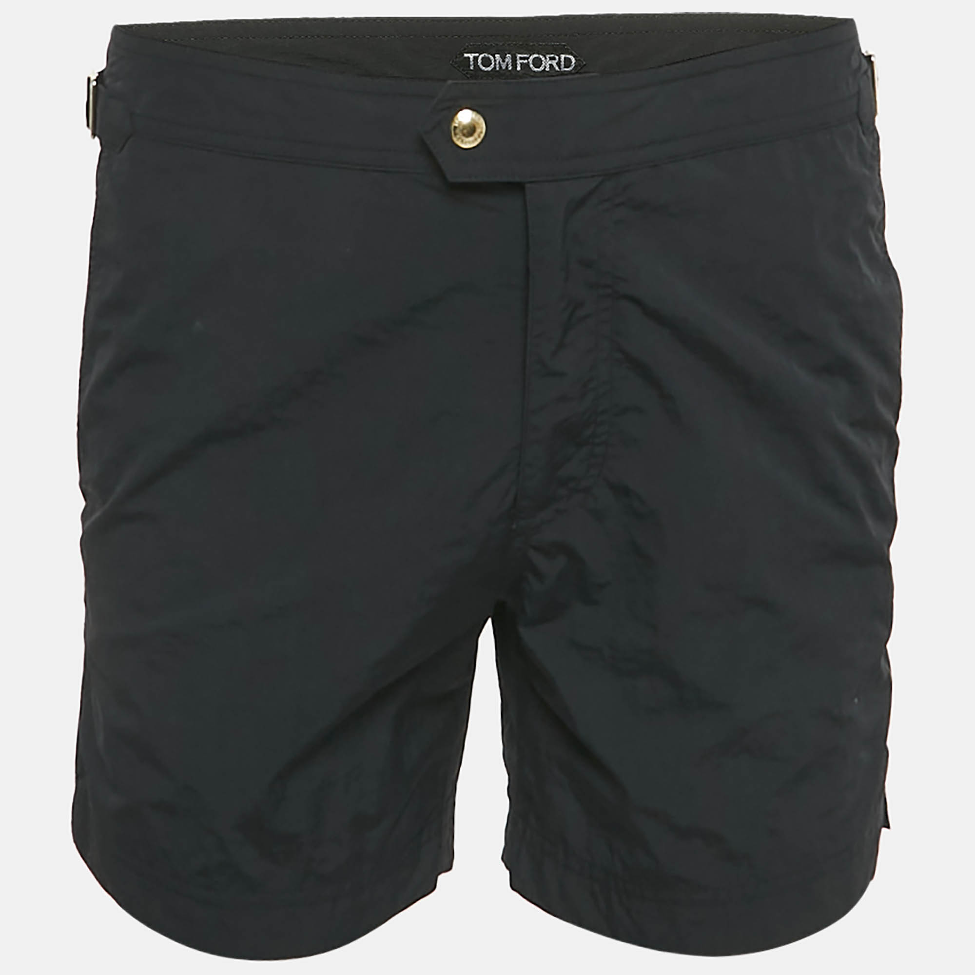 Pre Owned Tom Ford Black Synthetic Swim Shorts M