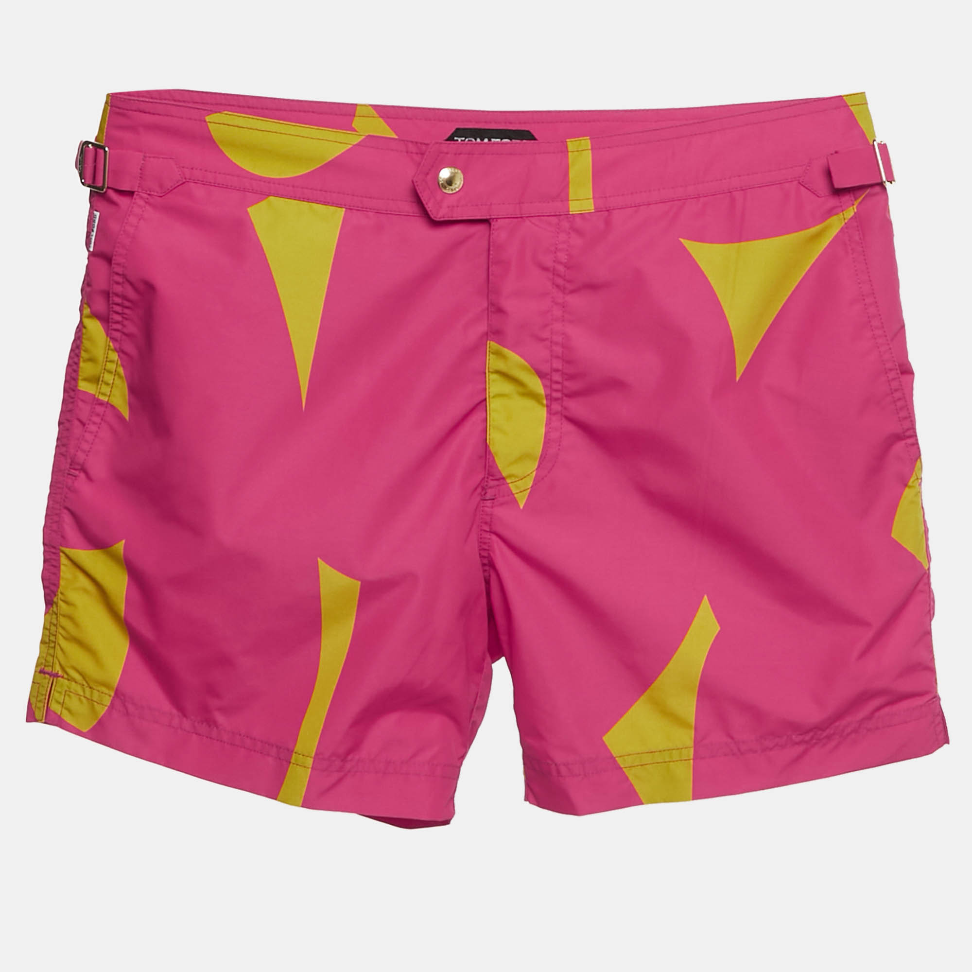 Pre Owned Tom Ford Pink Printed Nylon Swim Shorts S