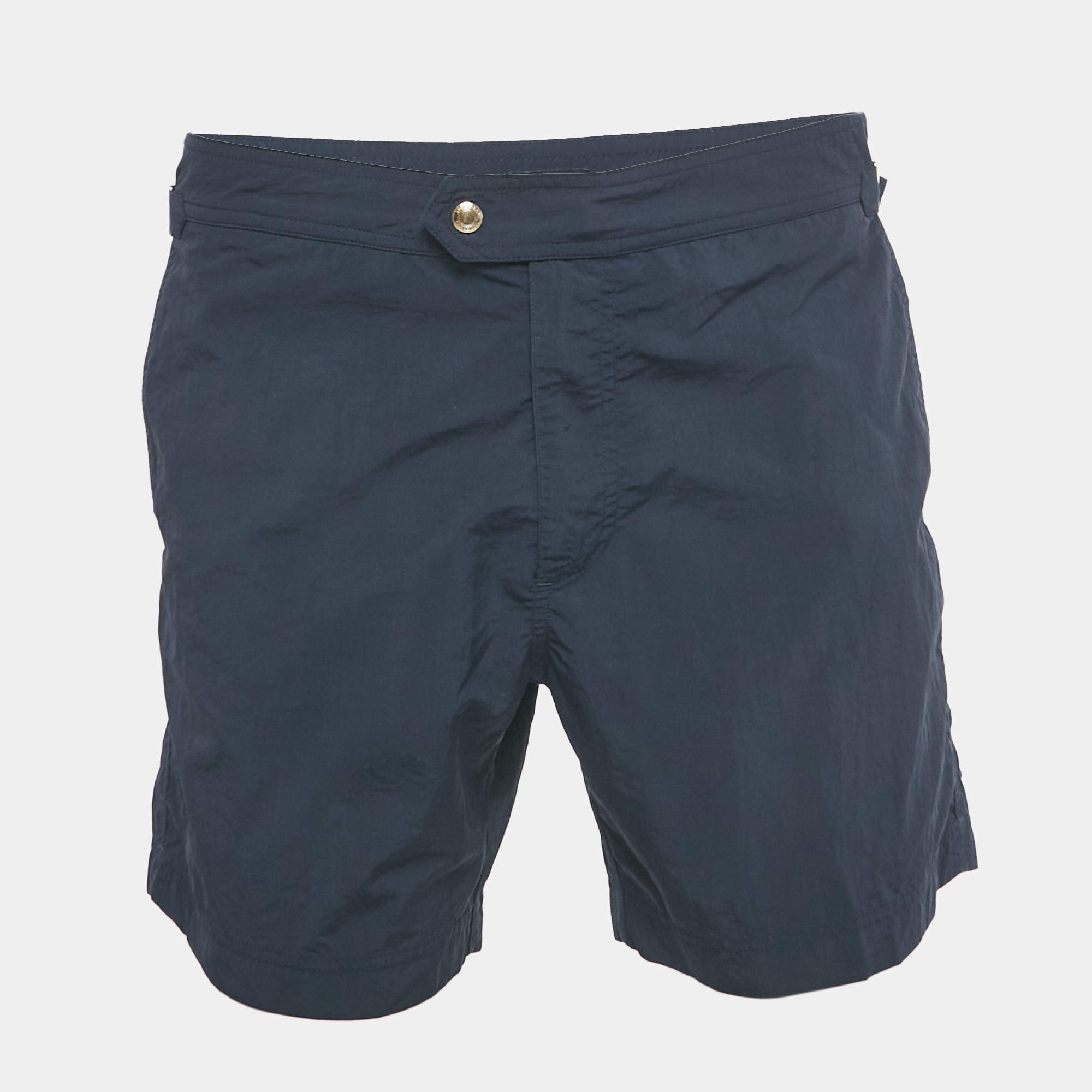Pre Owned Tom Ford Navy Blue Nylon Shorts L