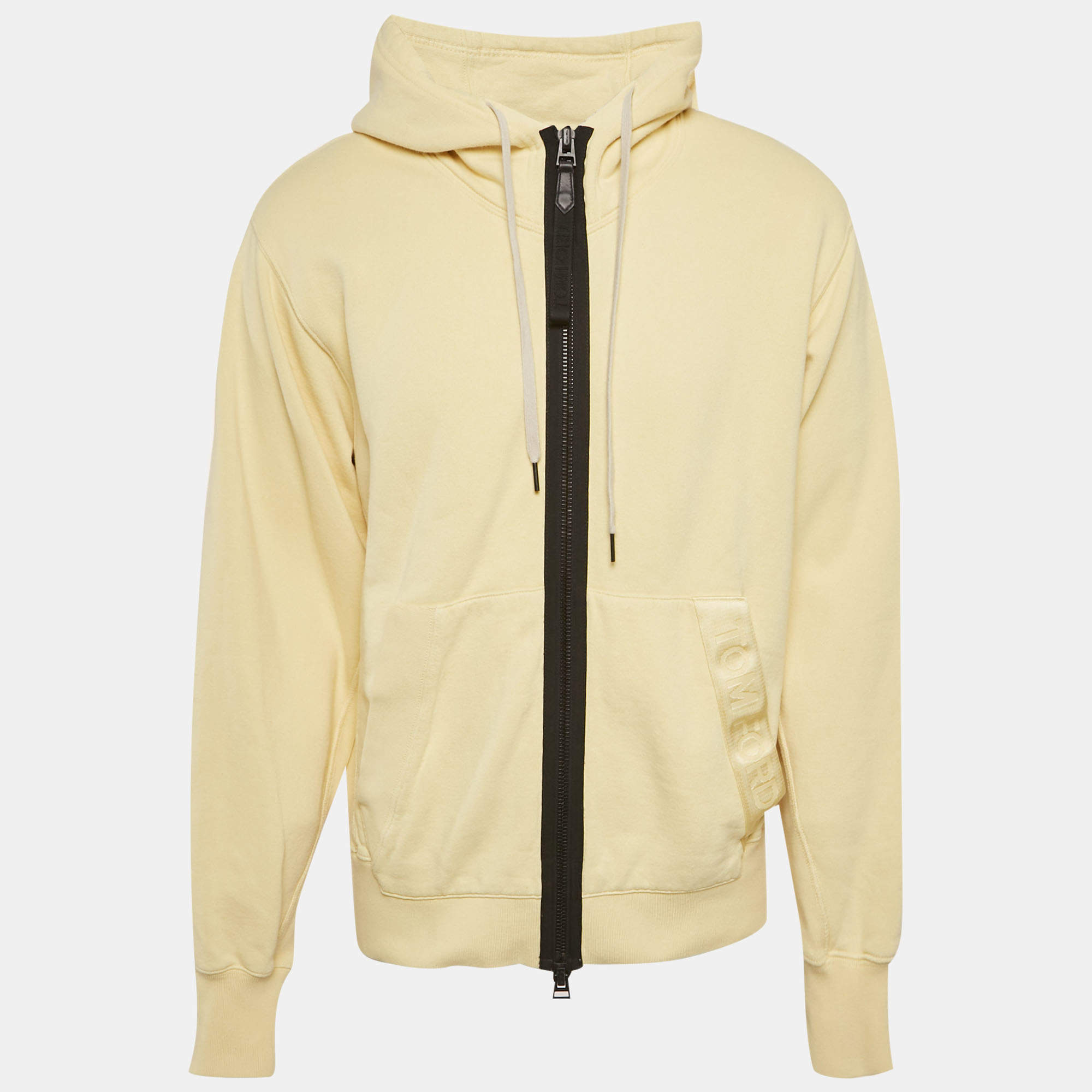 Pre Owned Tom Ford Yellow Cotton Hooded Jacket L