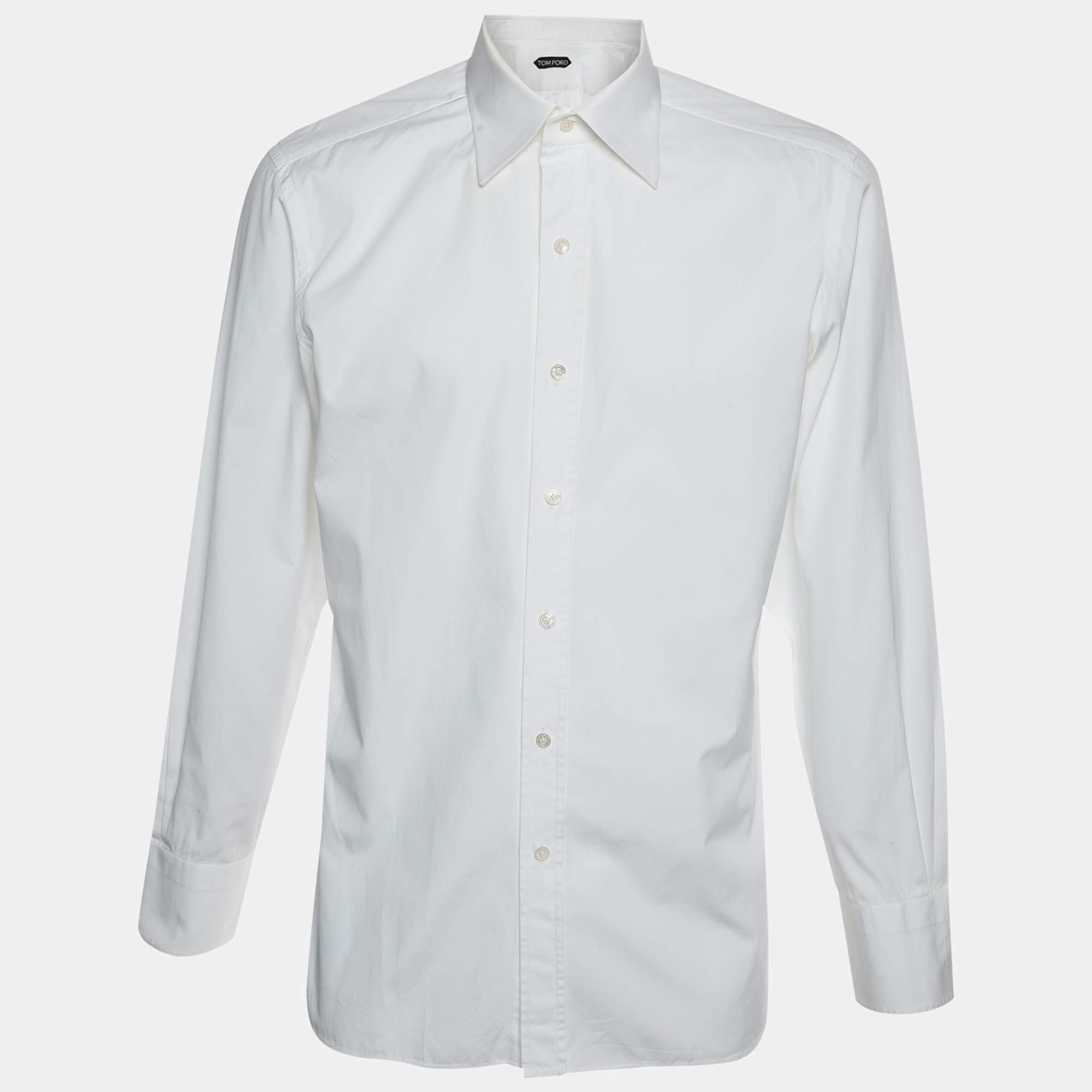 Pre Owned Tom Ford White Cotton Button Up Shirt L