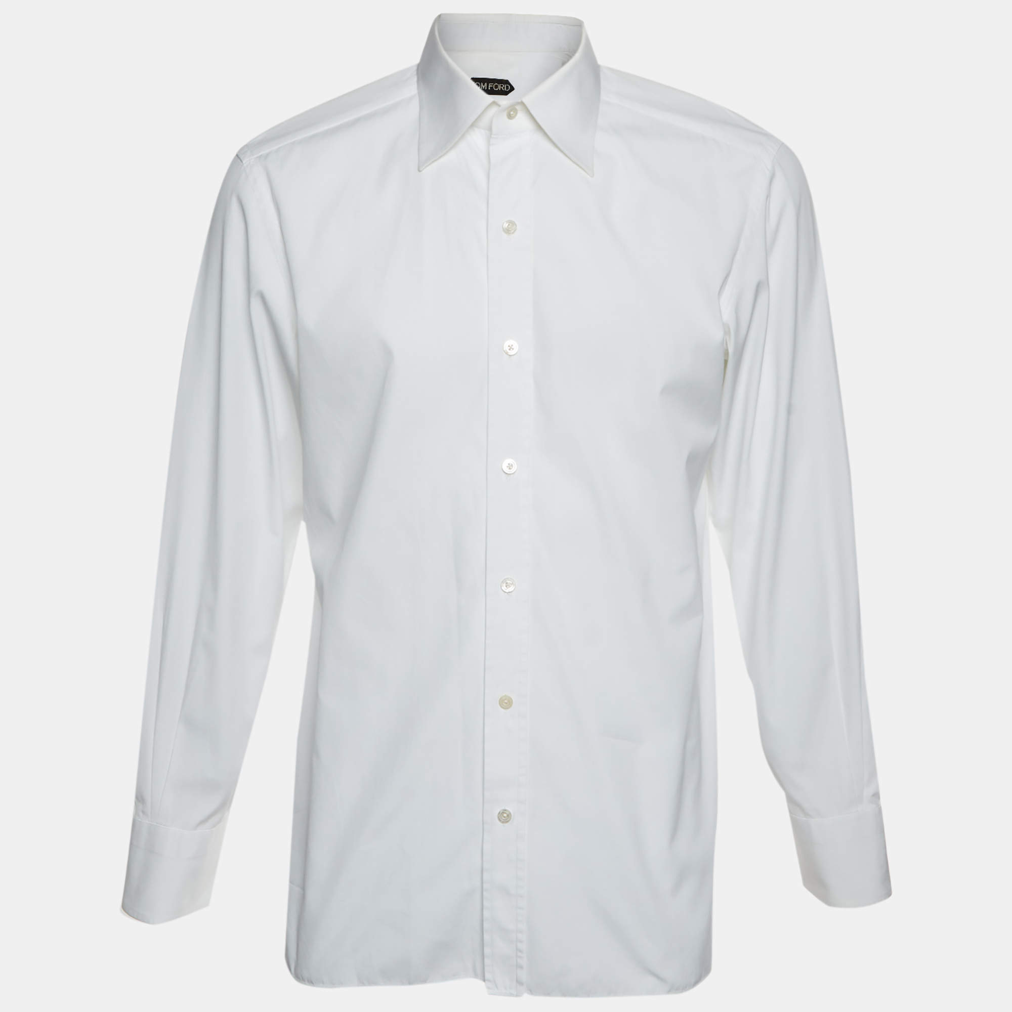Pre Owned Tom Ford White Cotton Button Up Shirt L
